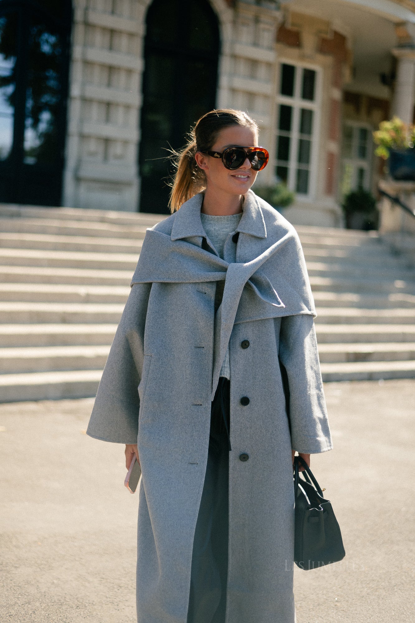 Alea wool coat grey melange