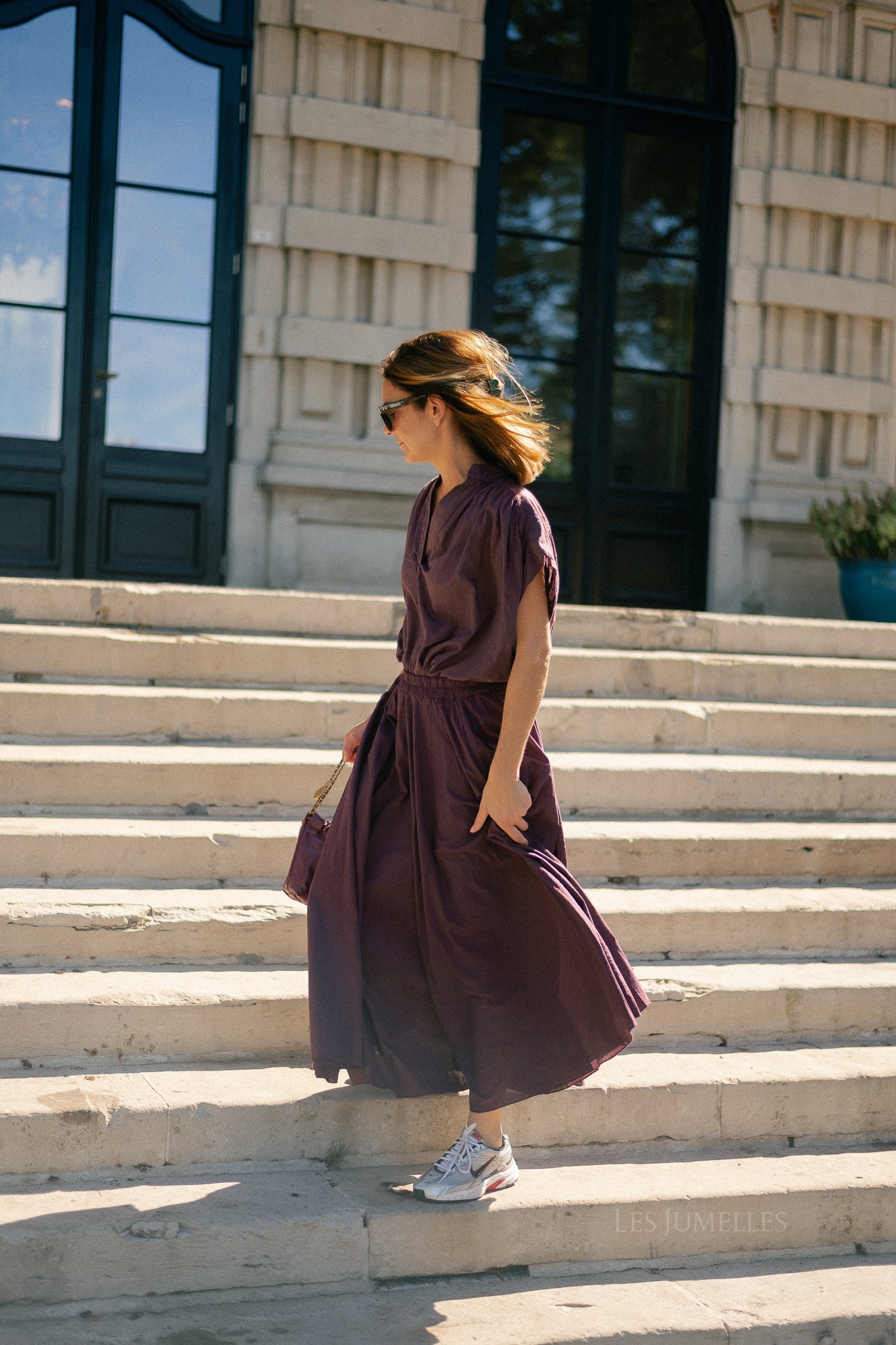 Isabeau SS shirt aubergine
