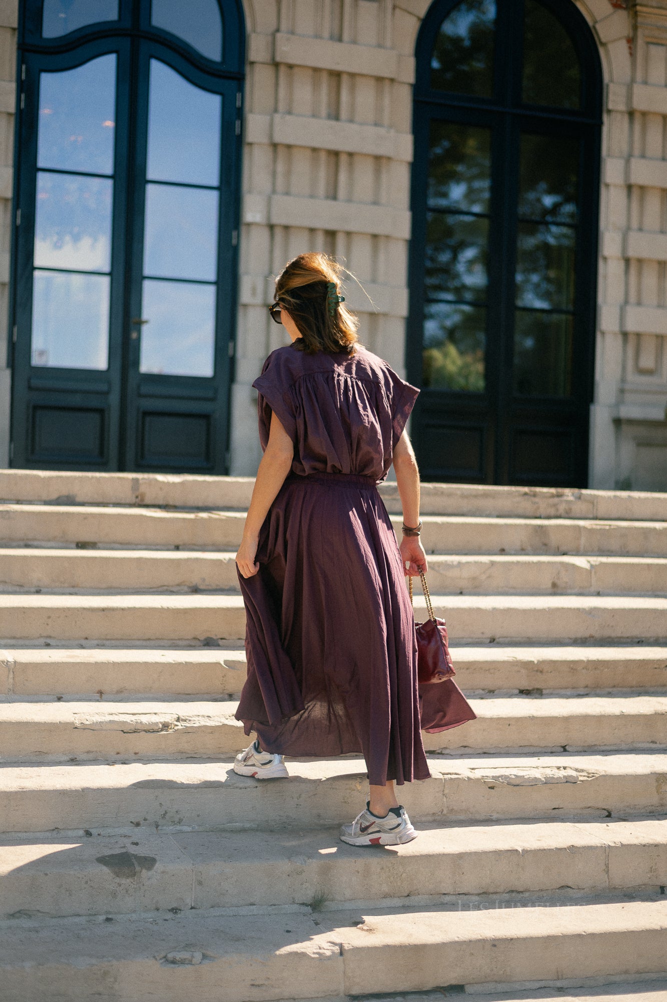 Isabeau SS shirt aubergine