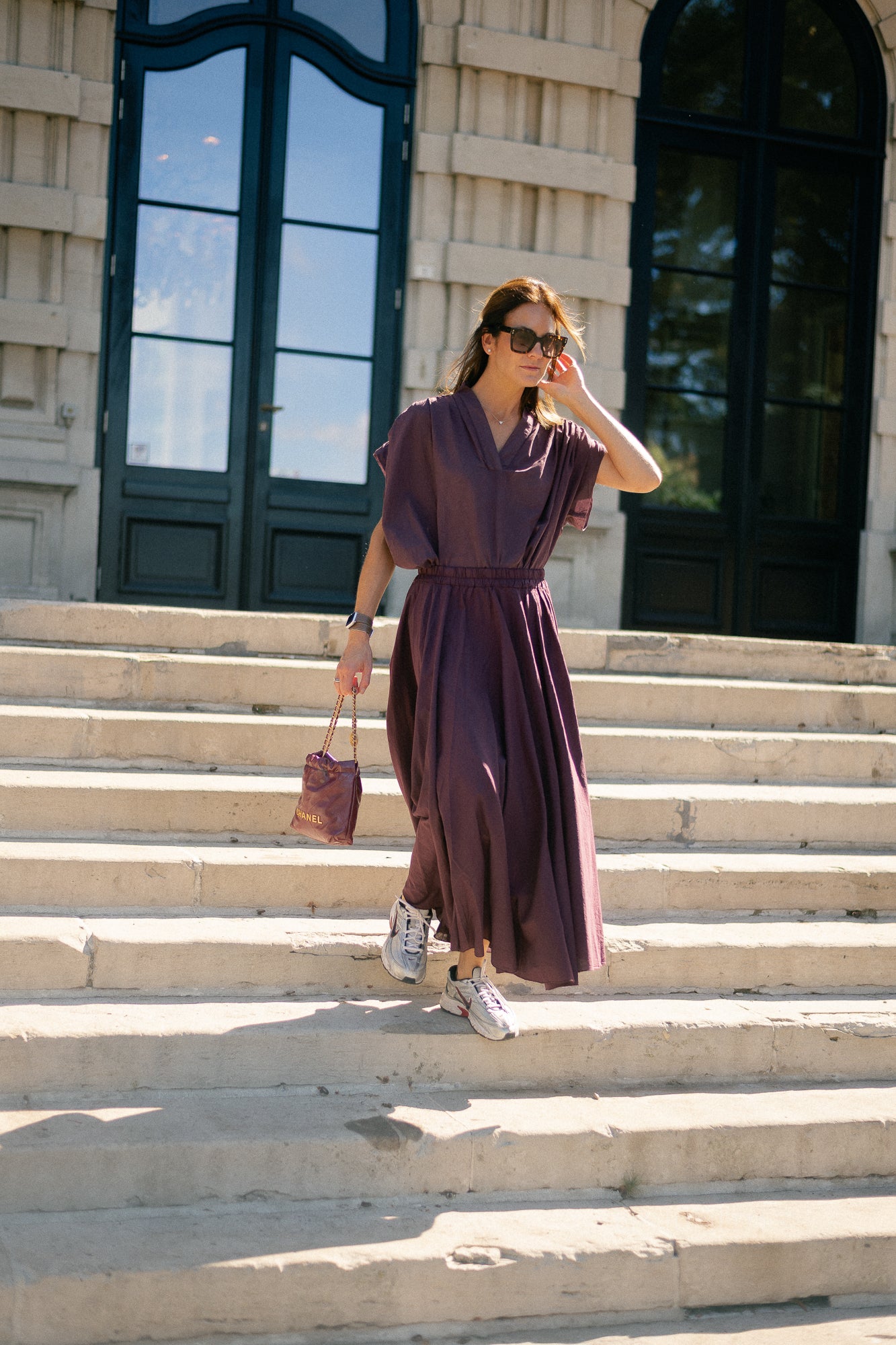 Isabeau SS shirt aubergine