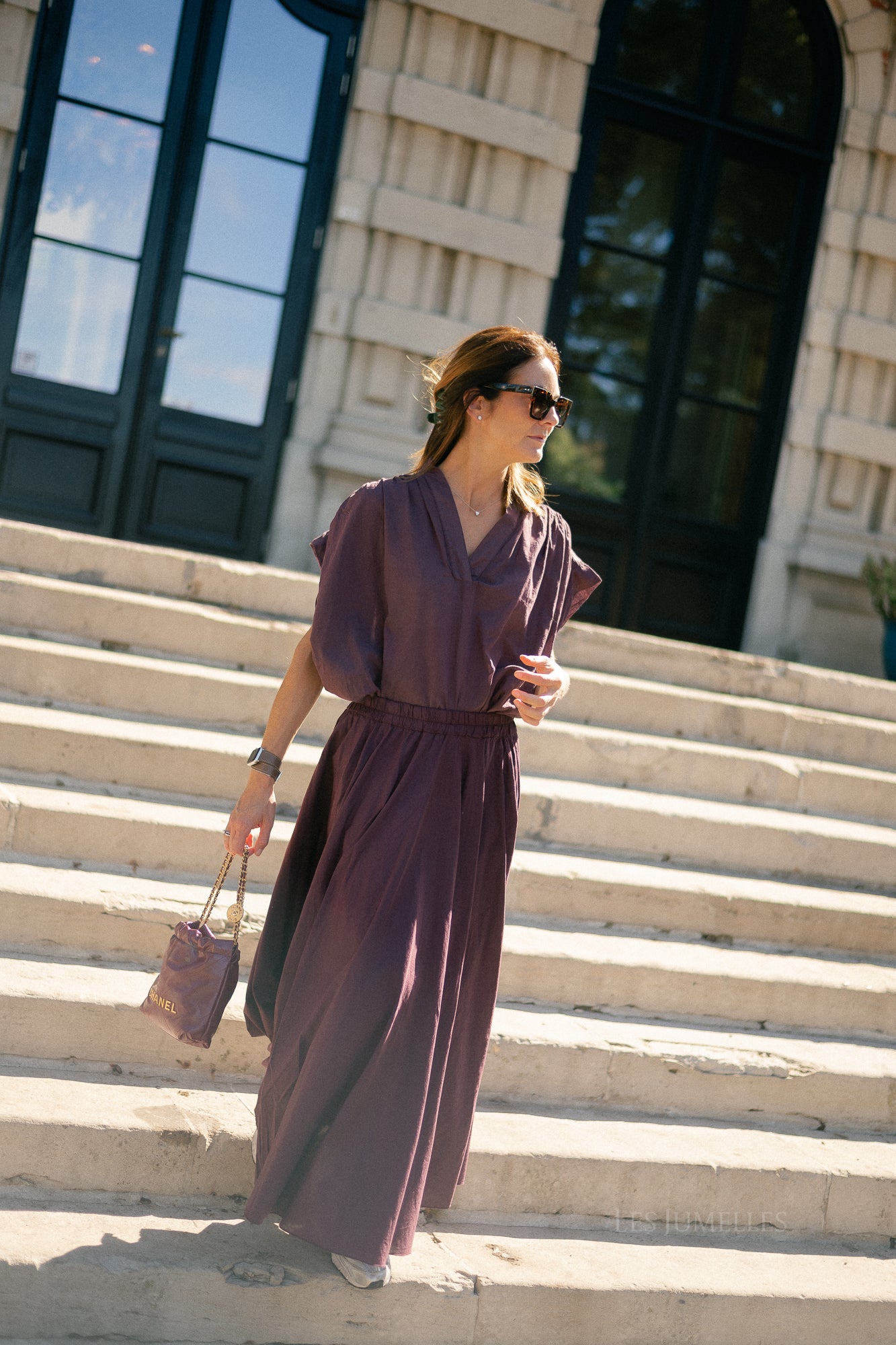 Isabeau SS shirt aubergine