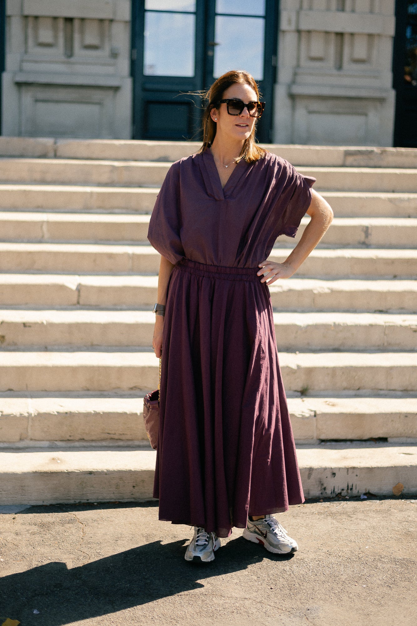Isabeau SS shirt aubergine