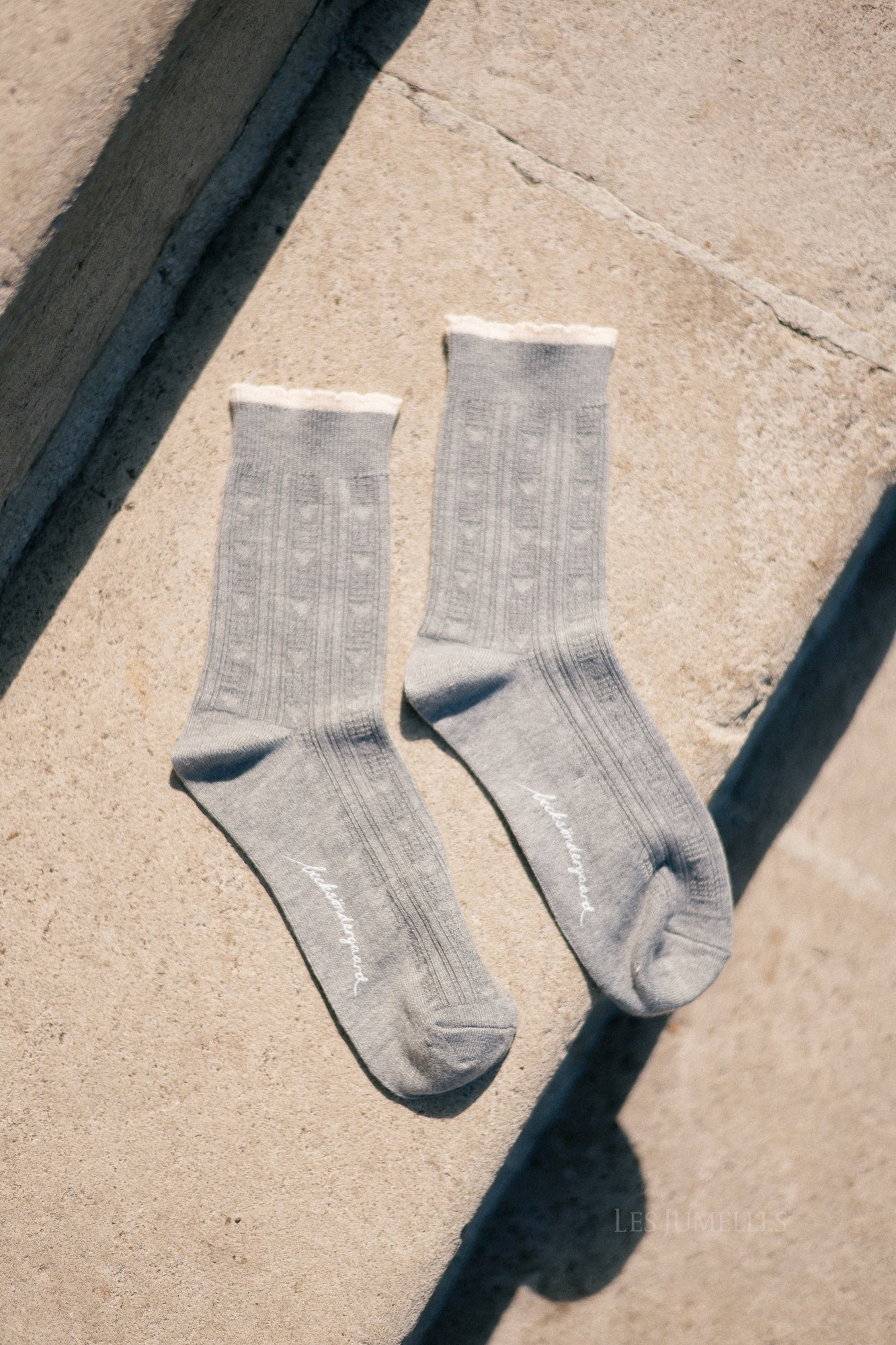 Scallop sock grey melange