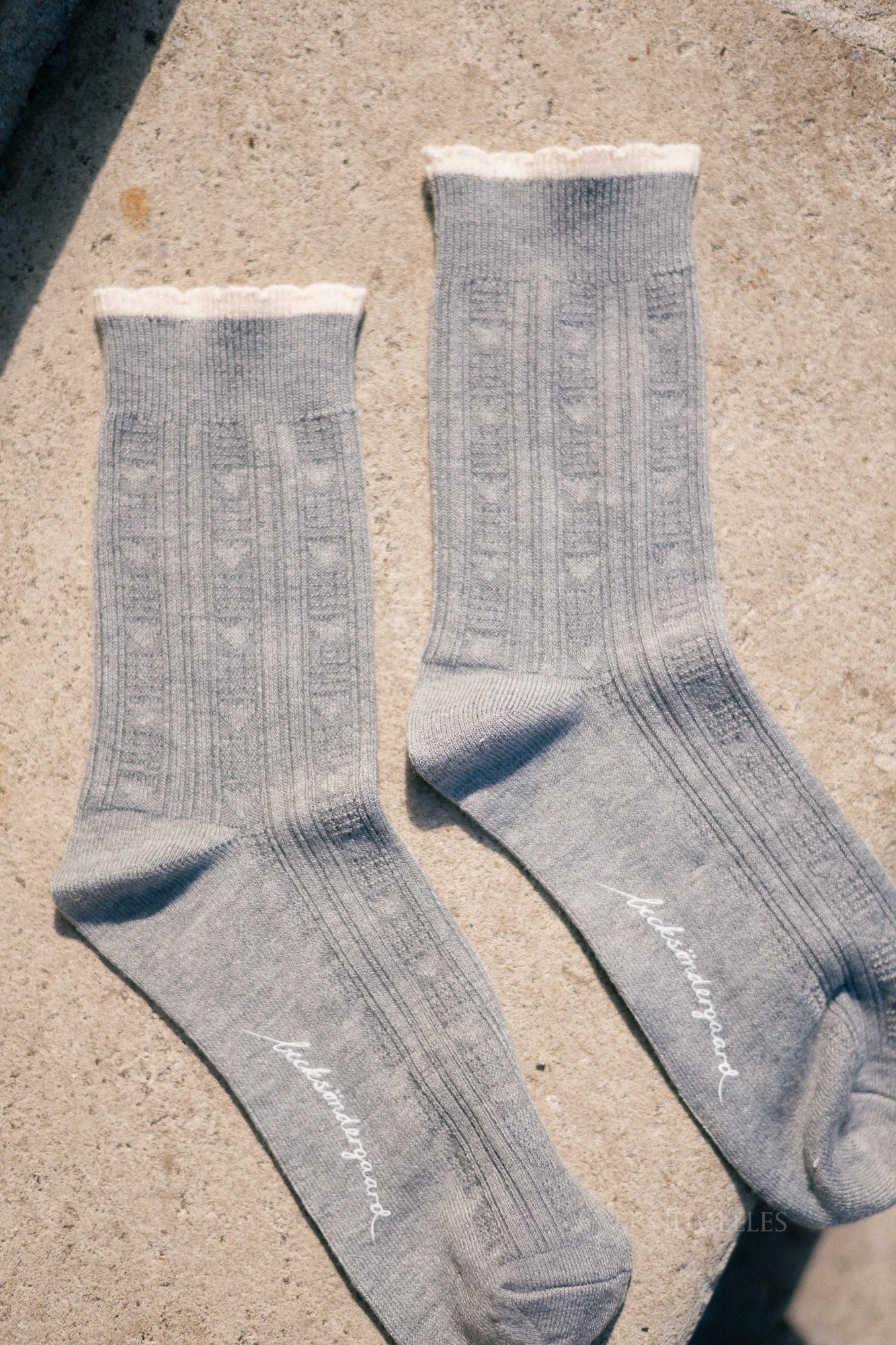 Scallop sock grey melange