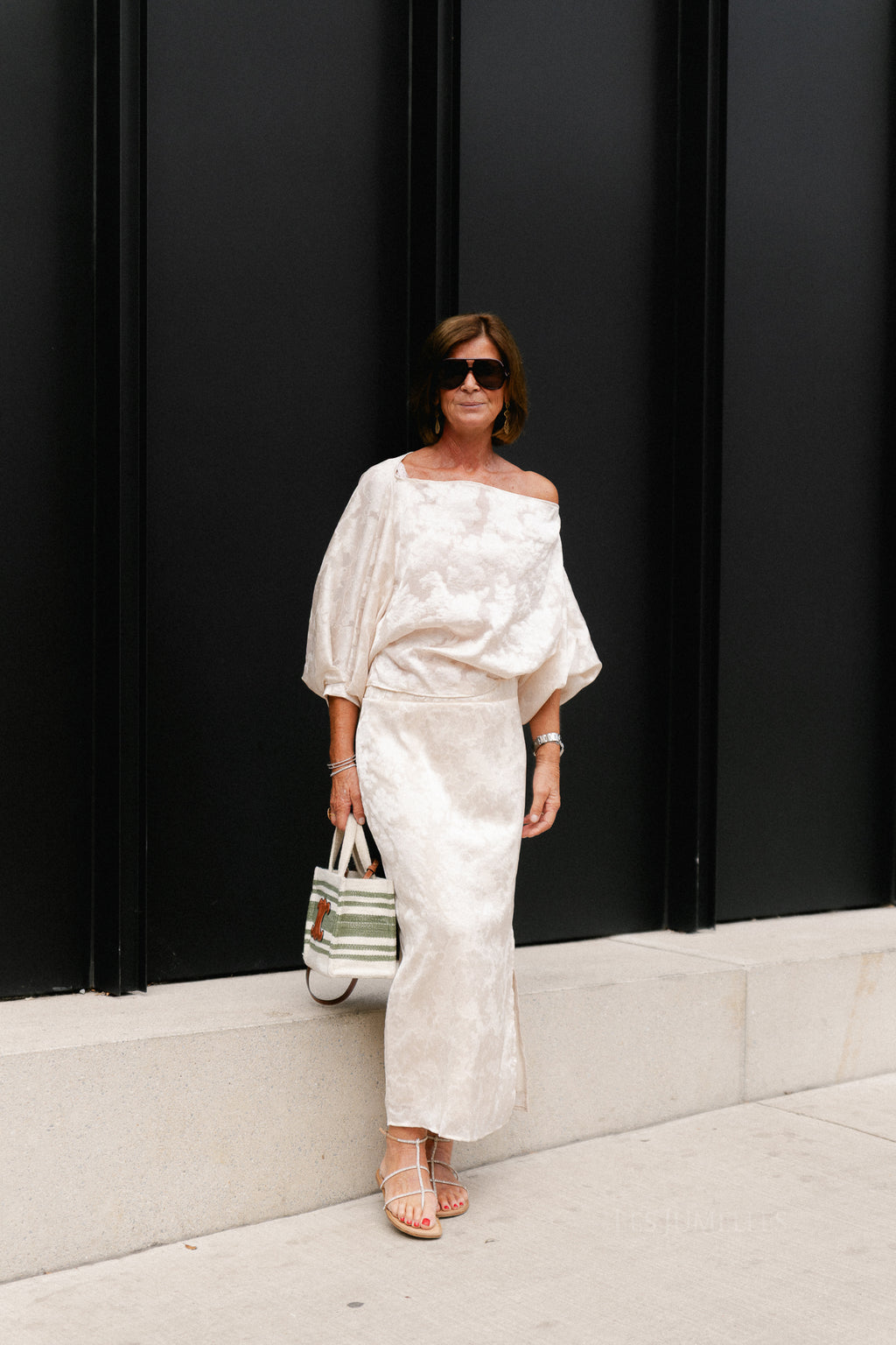 Cosette botanical jacquard off-shoulder blouse ivory