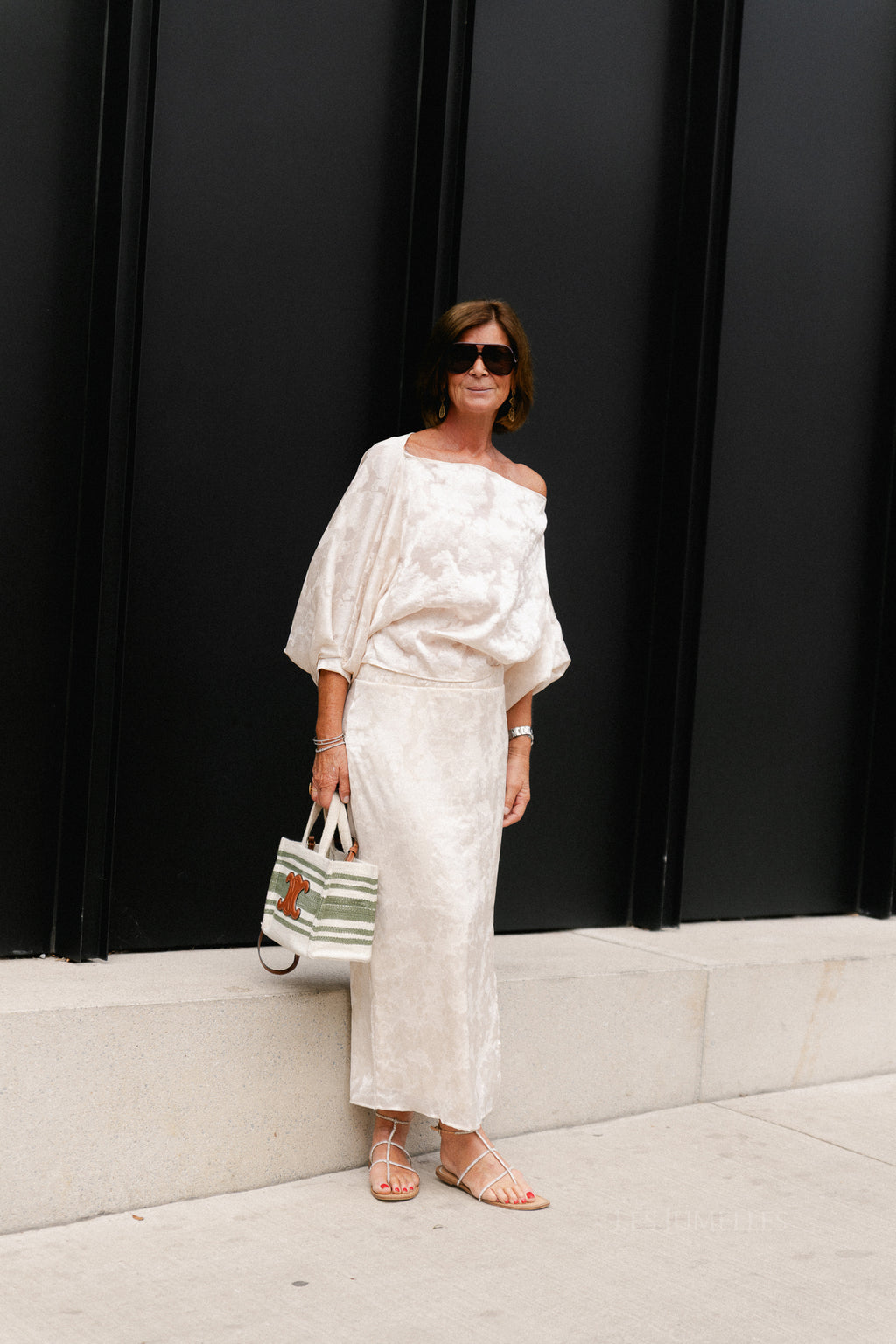 Cosette botanical jacquard off-shoulder blouse ivory