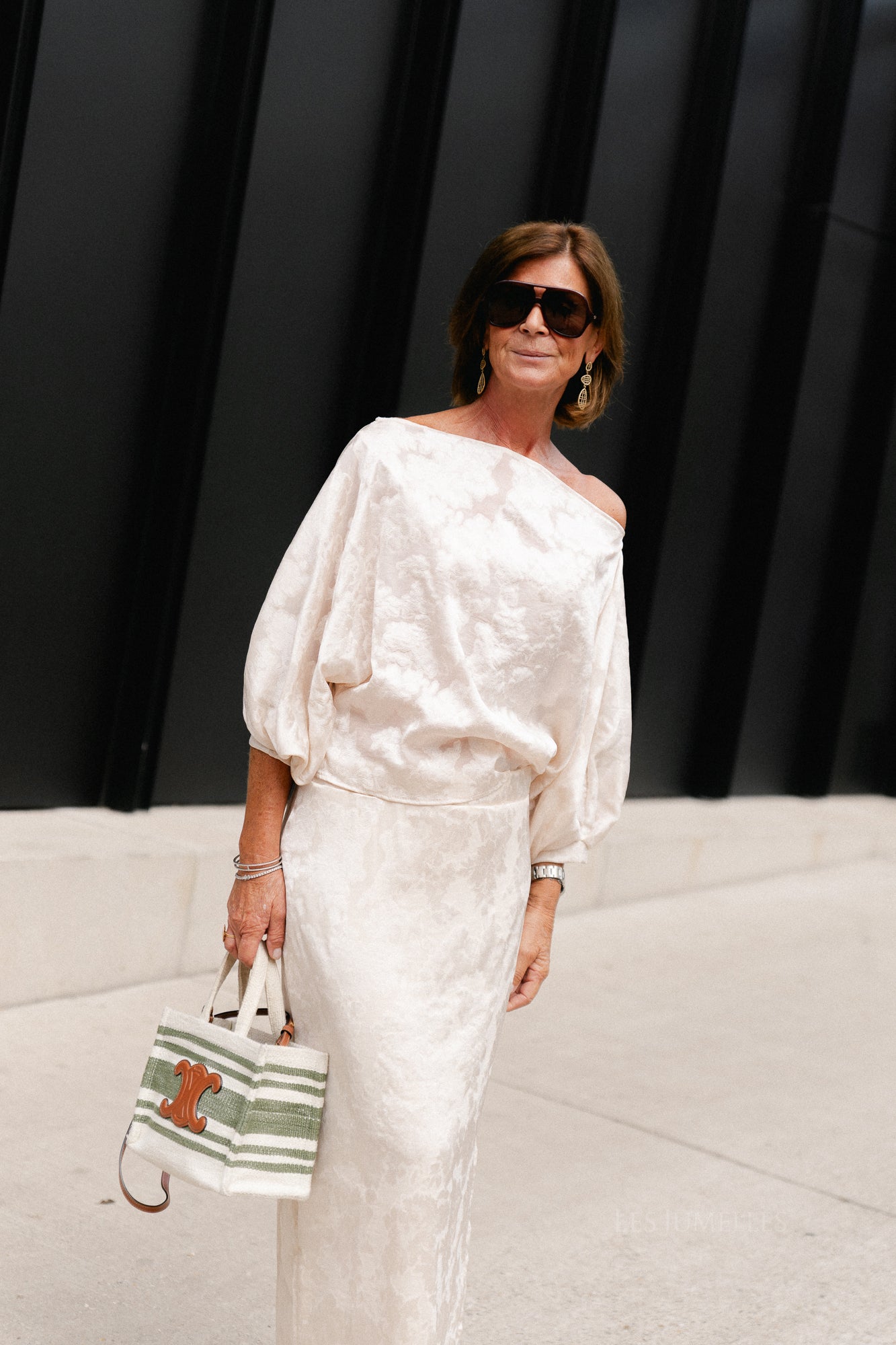 Cosette botanical jacquard off-shoulder blouse ivory