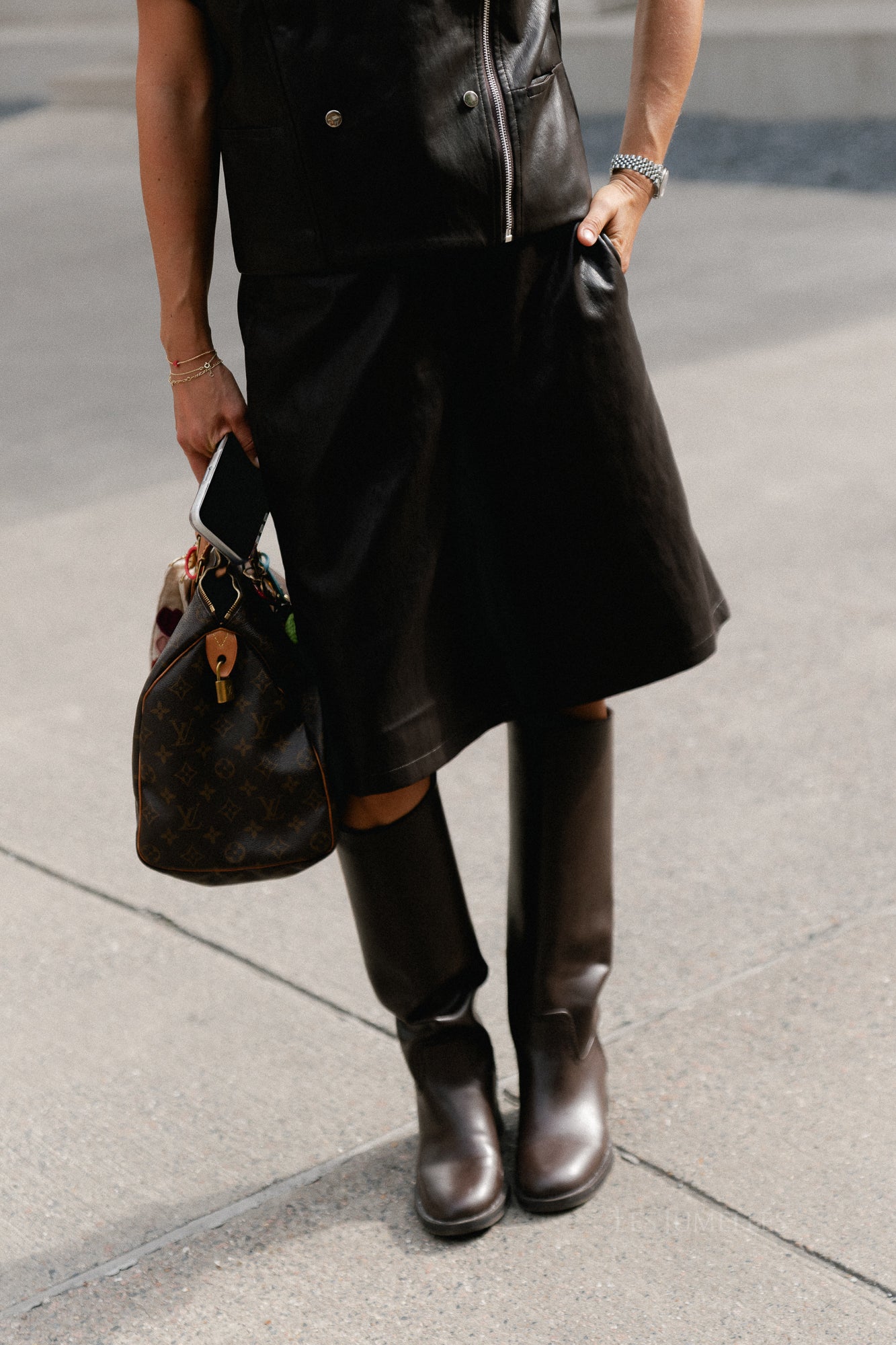 Kim PU bermuda shorts hot fudge