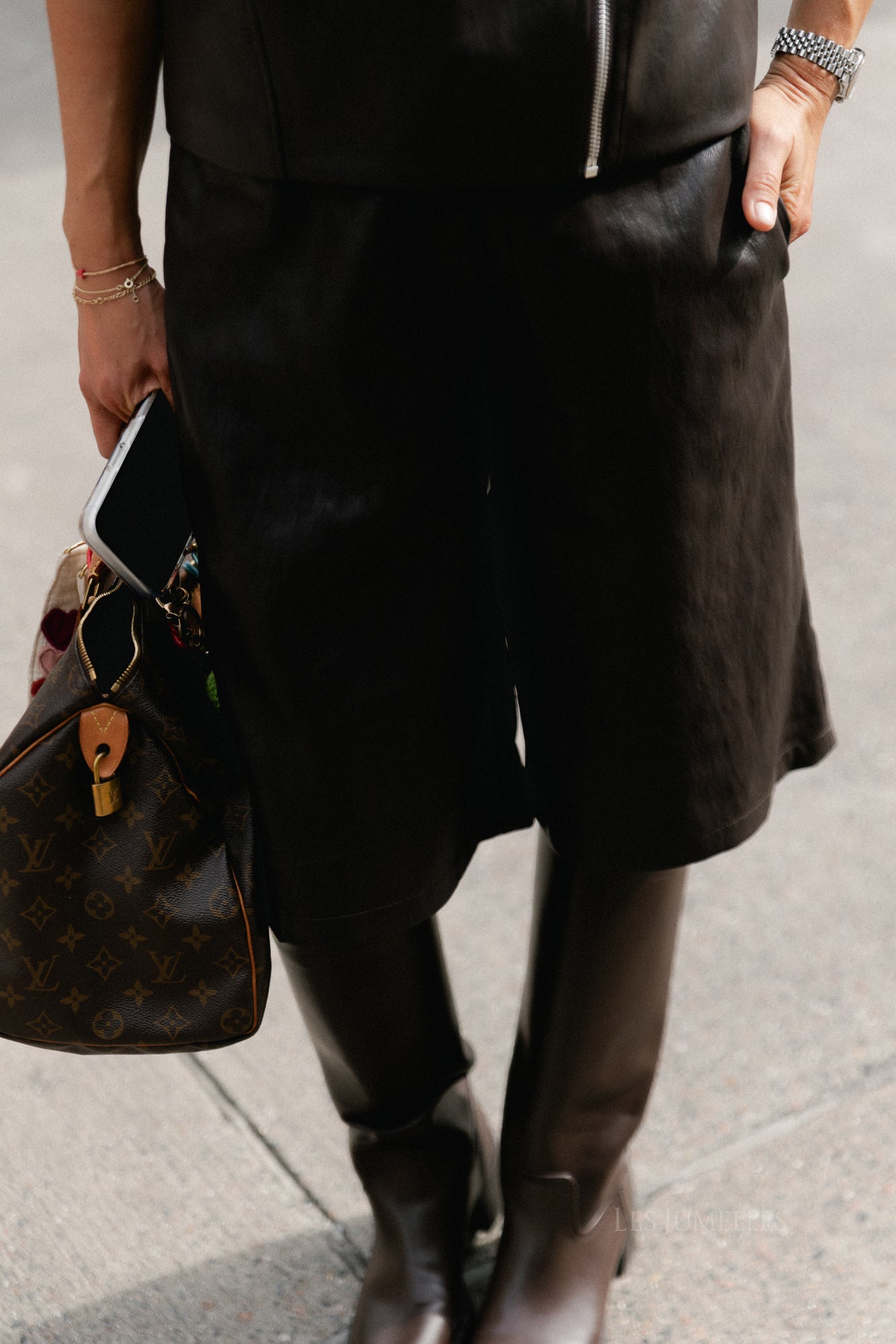 Kim PU bermuda shorts hot fudge