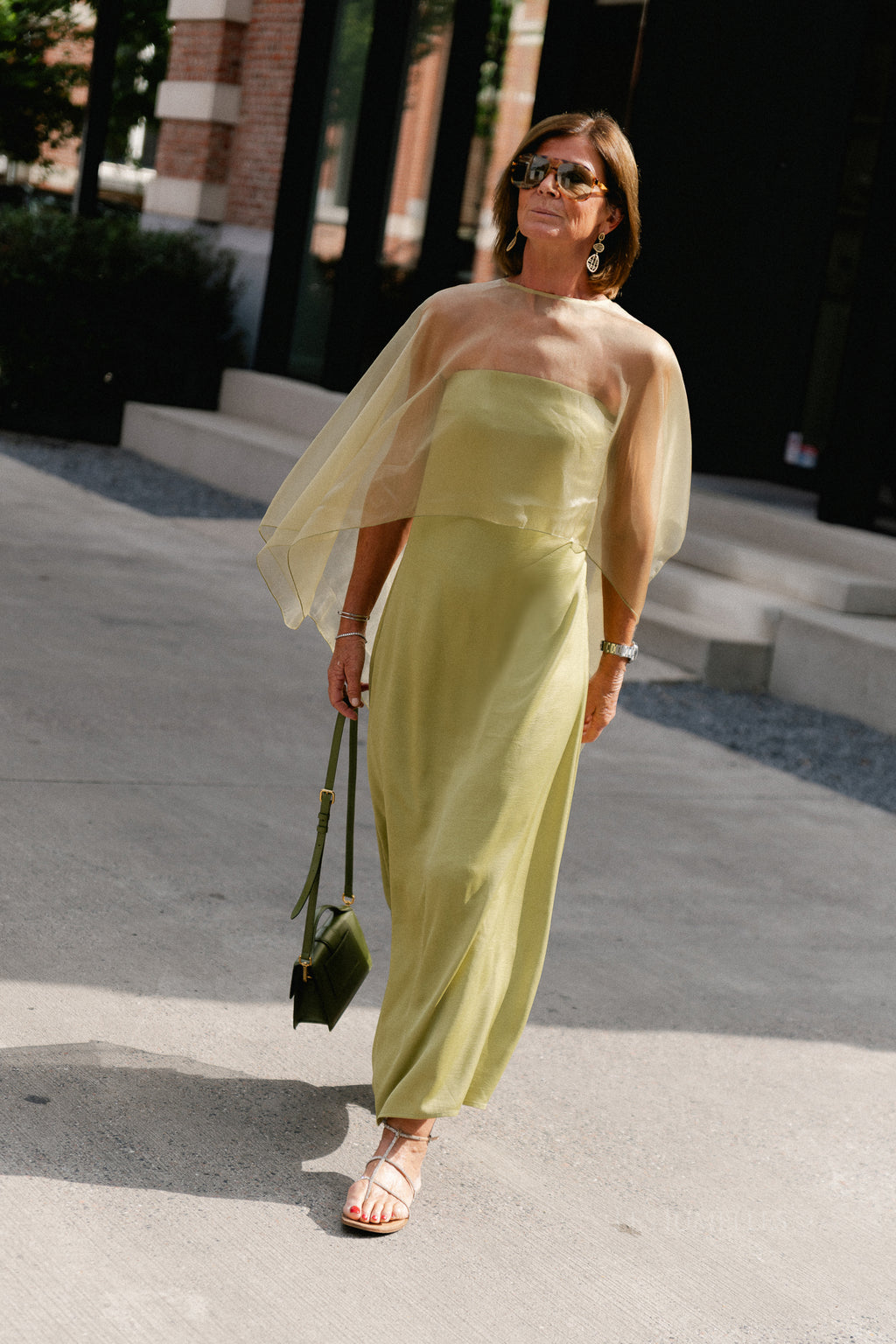YASVima bandeau maxi dress - show moss