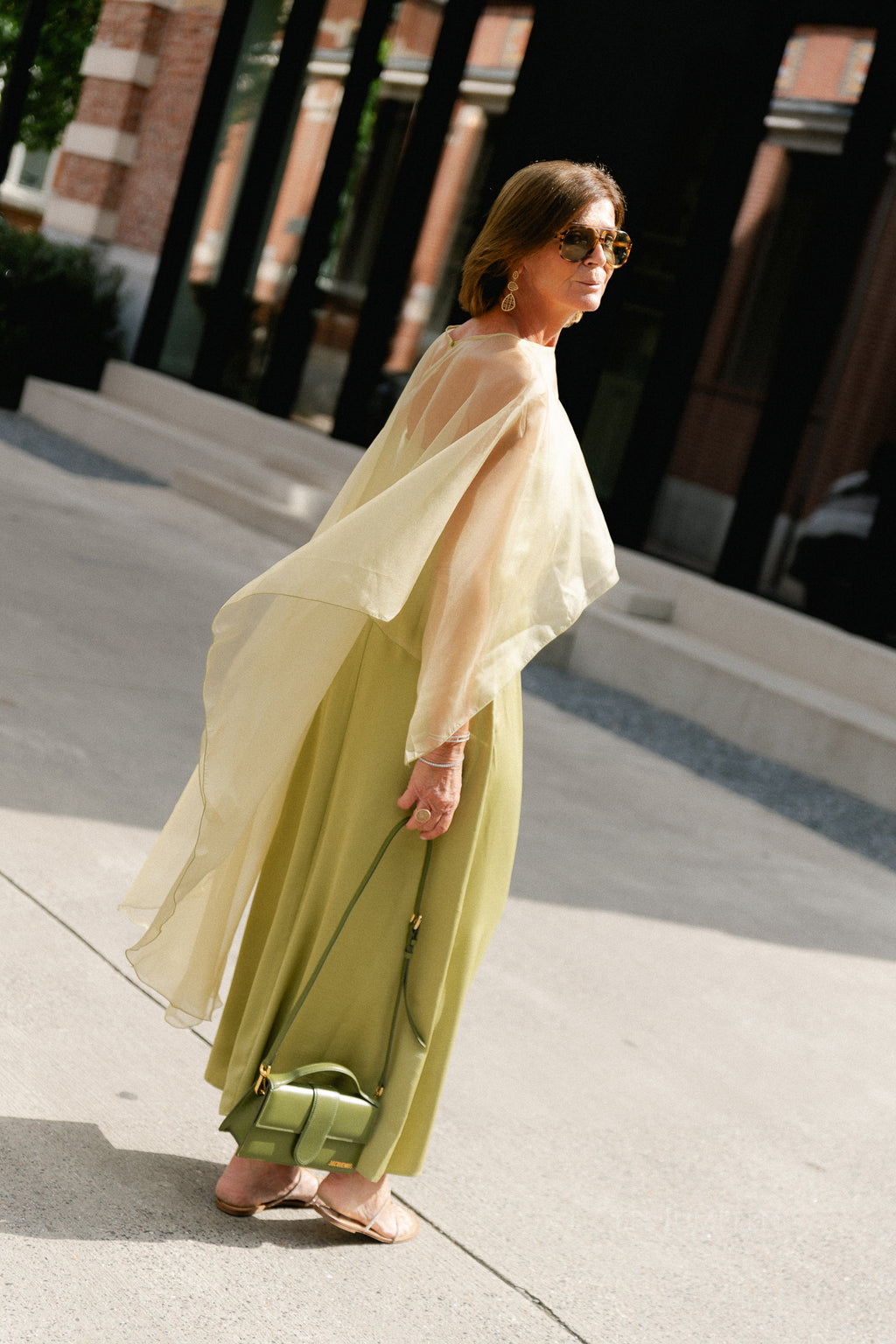YASVima bandeau maxi dress - show moss