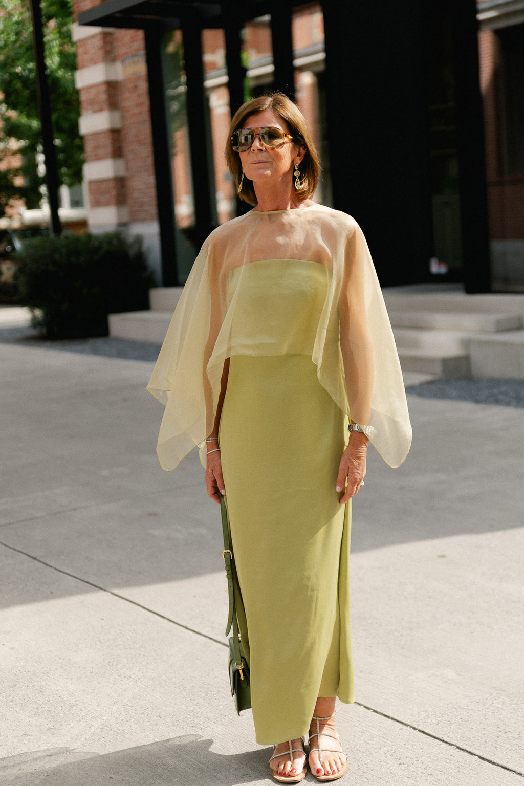 YASVima bandeau maxi dress - show moss