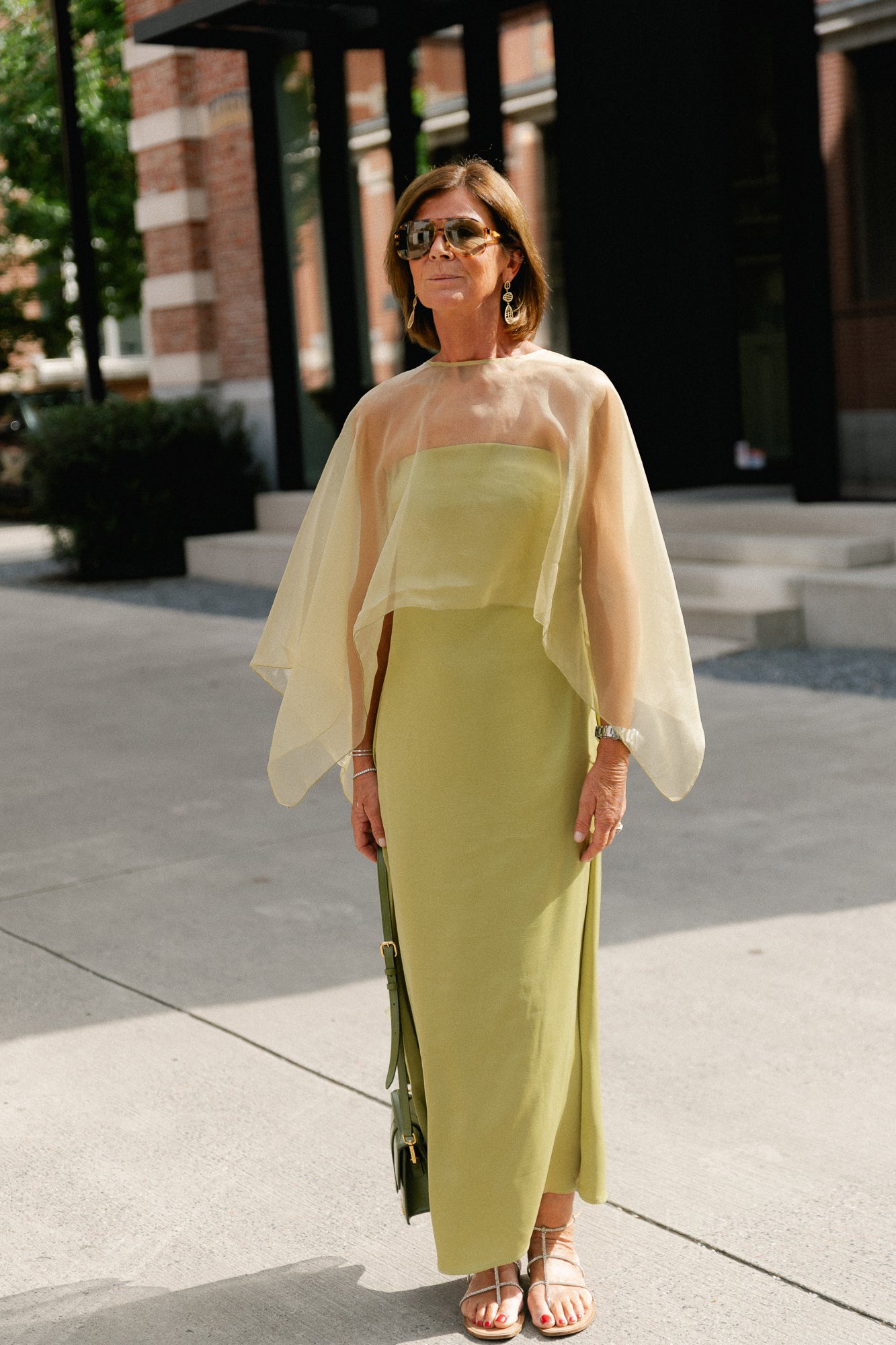 YASVima bandeau maxi dress - show moss