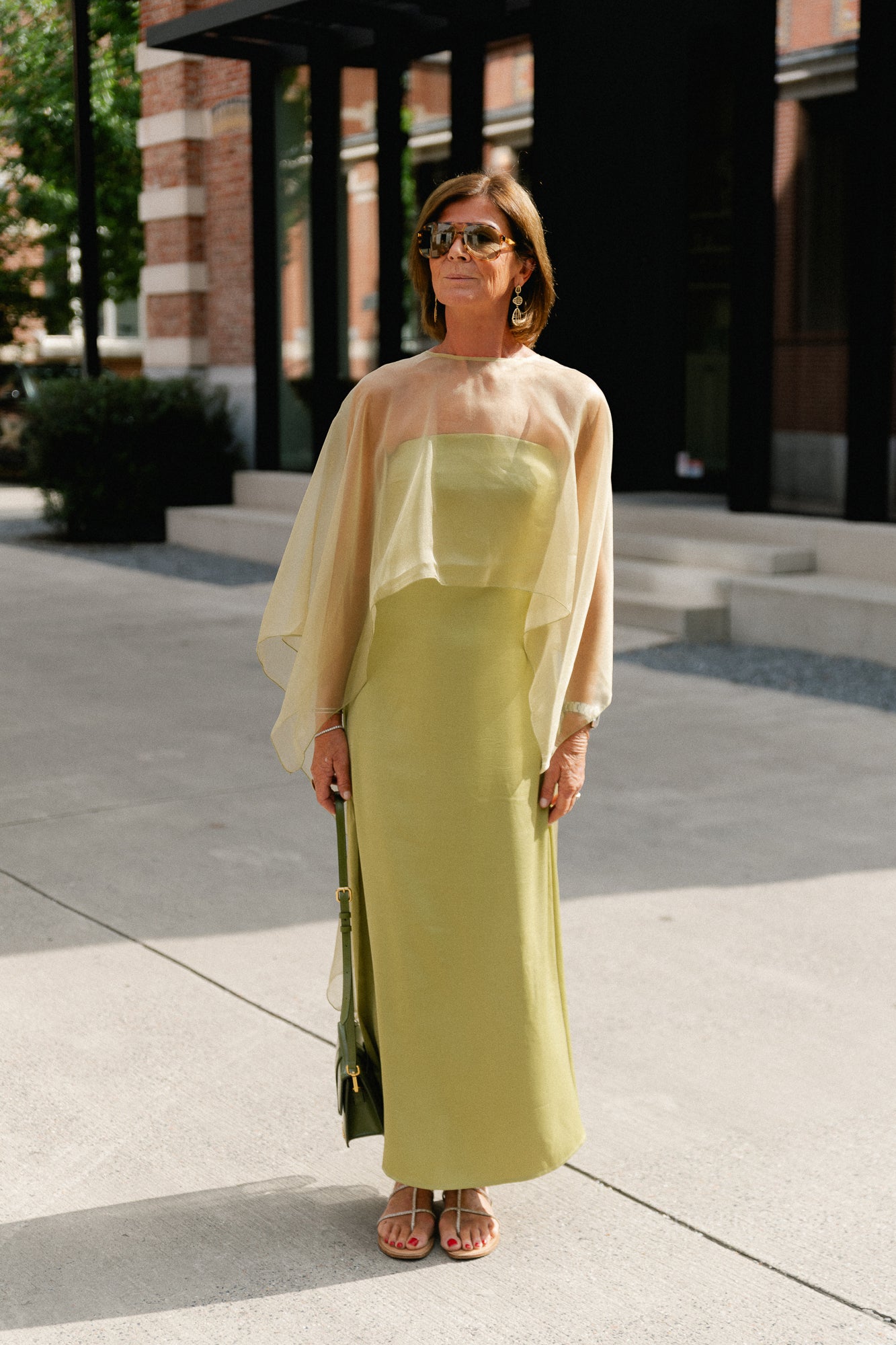 YASVima bandeau maxi dress - show moss