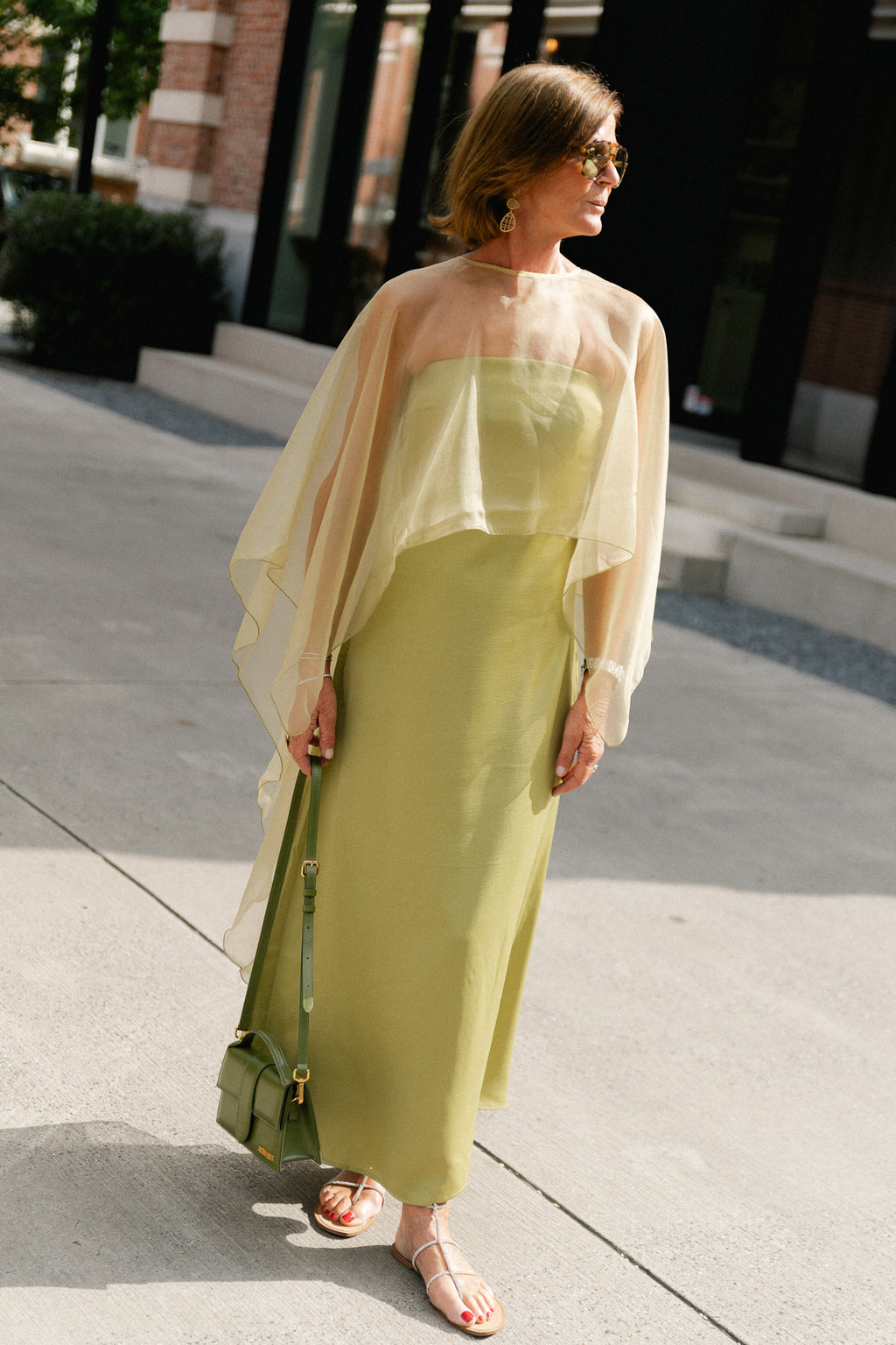 YASVima bandeau maxi dress - show moss