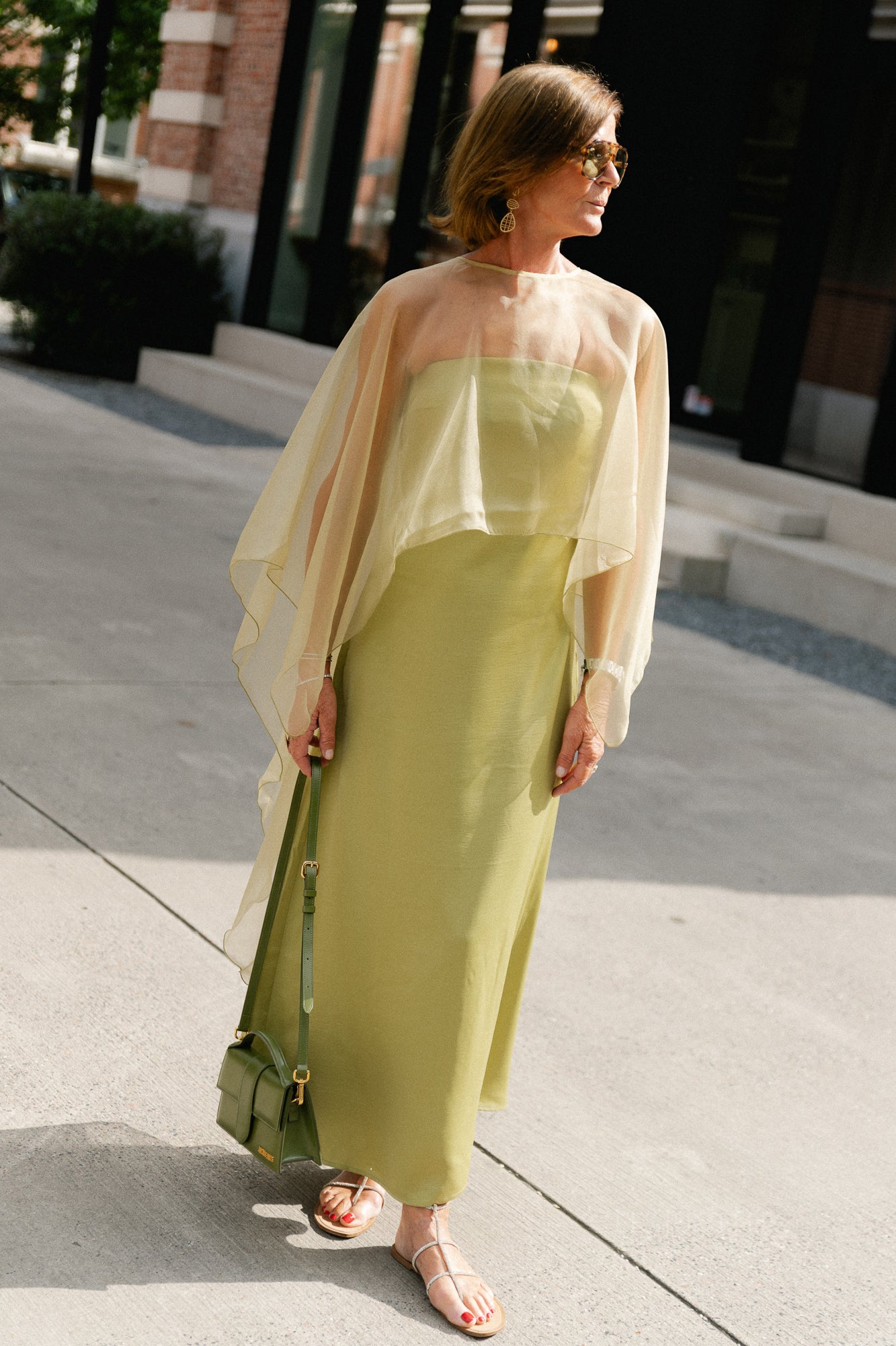 YASVima bandeau maxi dress - show moss
