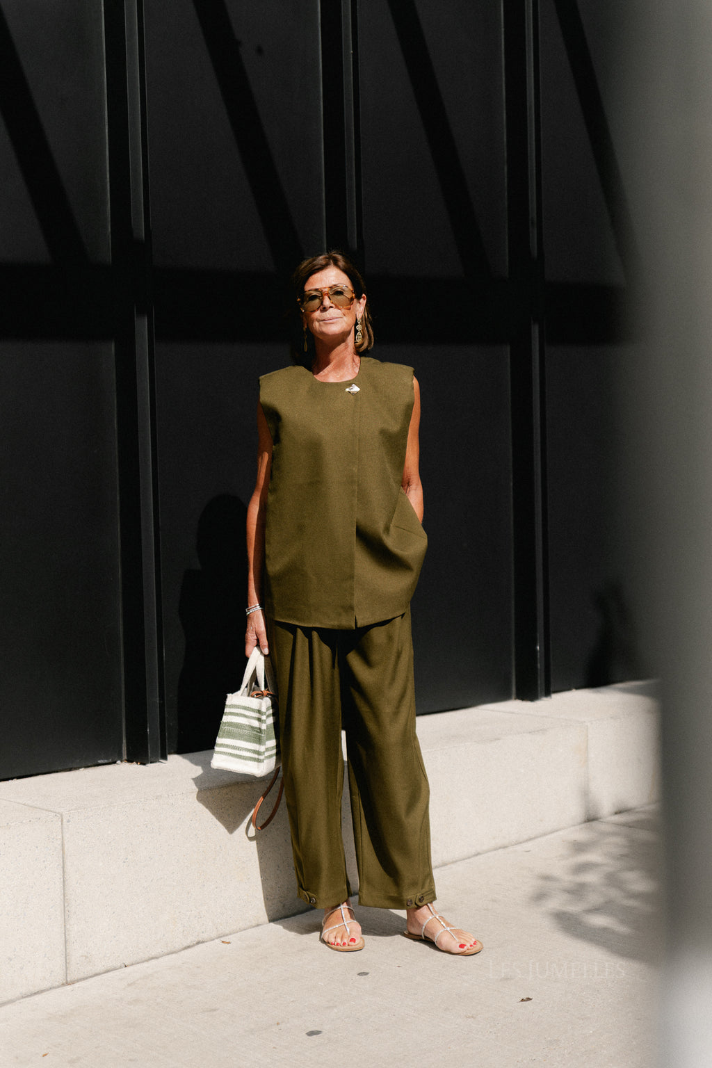 YASColera MW ankle pants dark olive