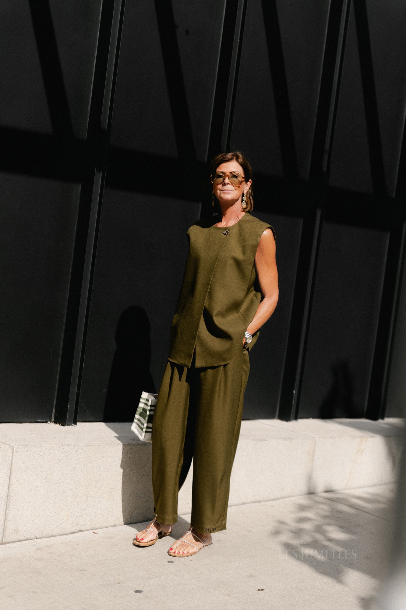 YASColera MW ankle pants dark olive
