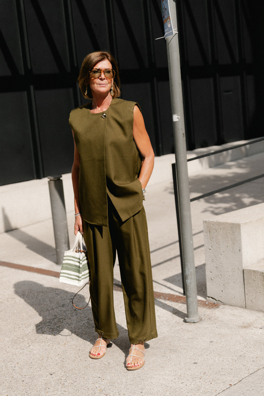 YASColera MW ankle pants dark olive