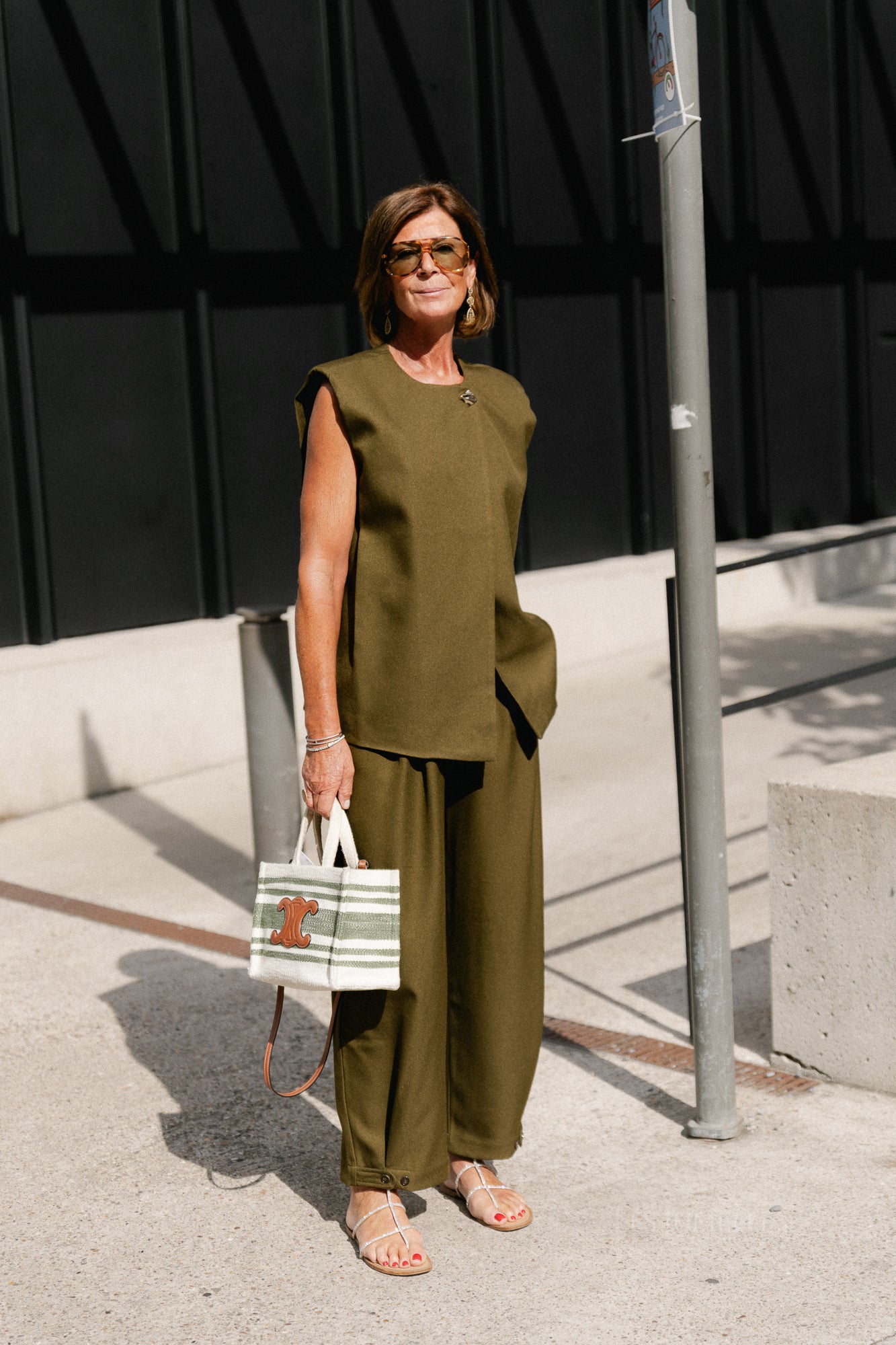 YASColera waistcoat dark olive