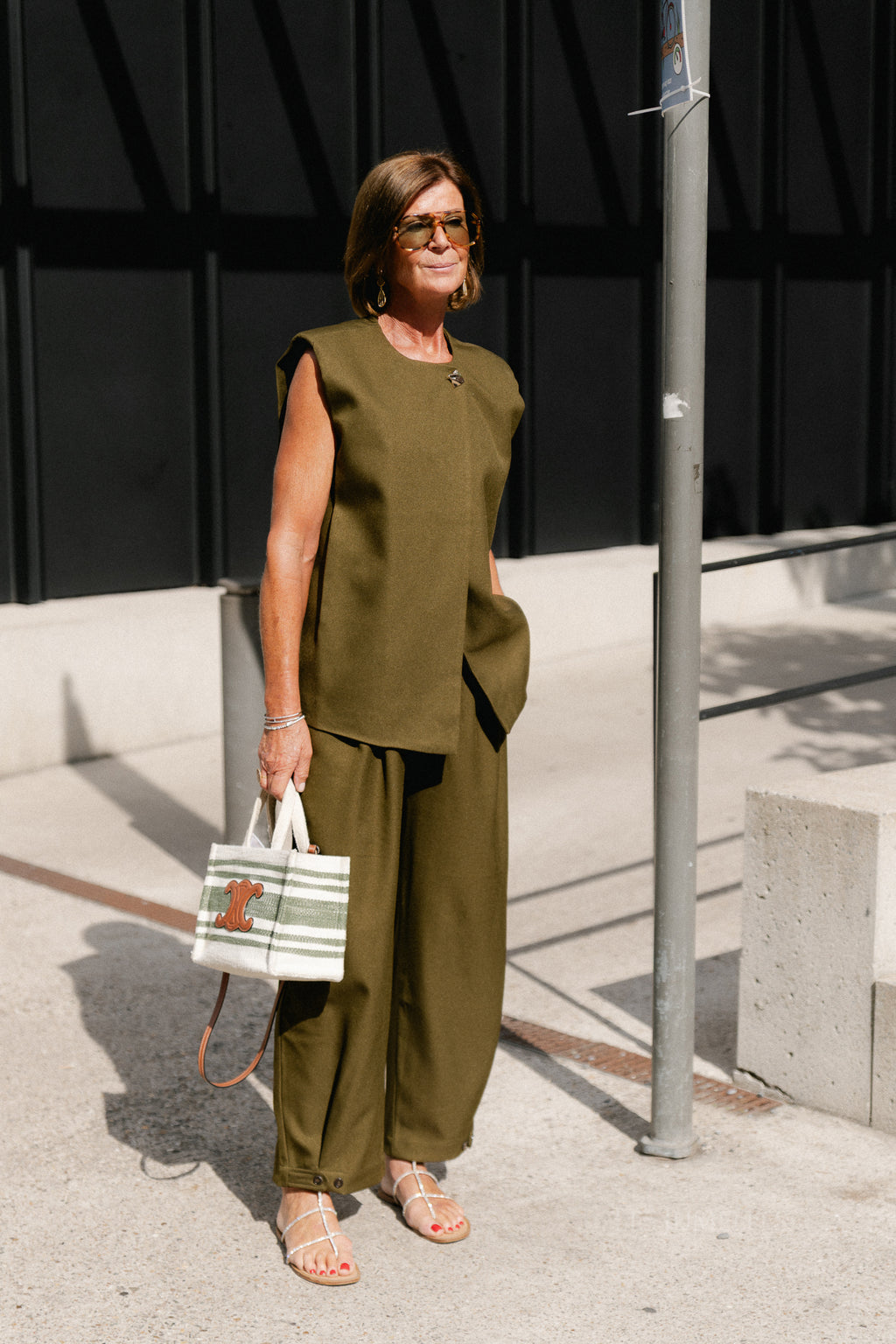 YASColera waistcoat dark olive