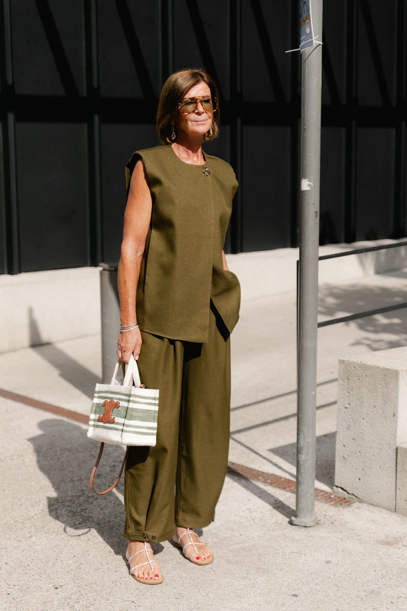 YASColera MW ankle pants dark olive