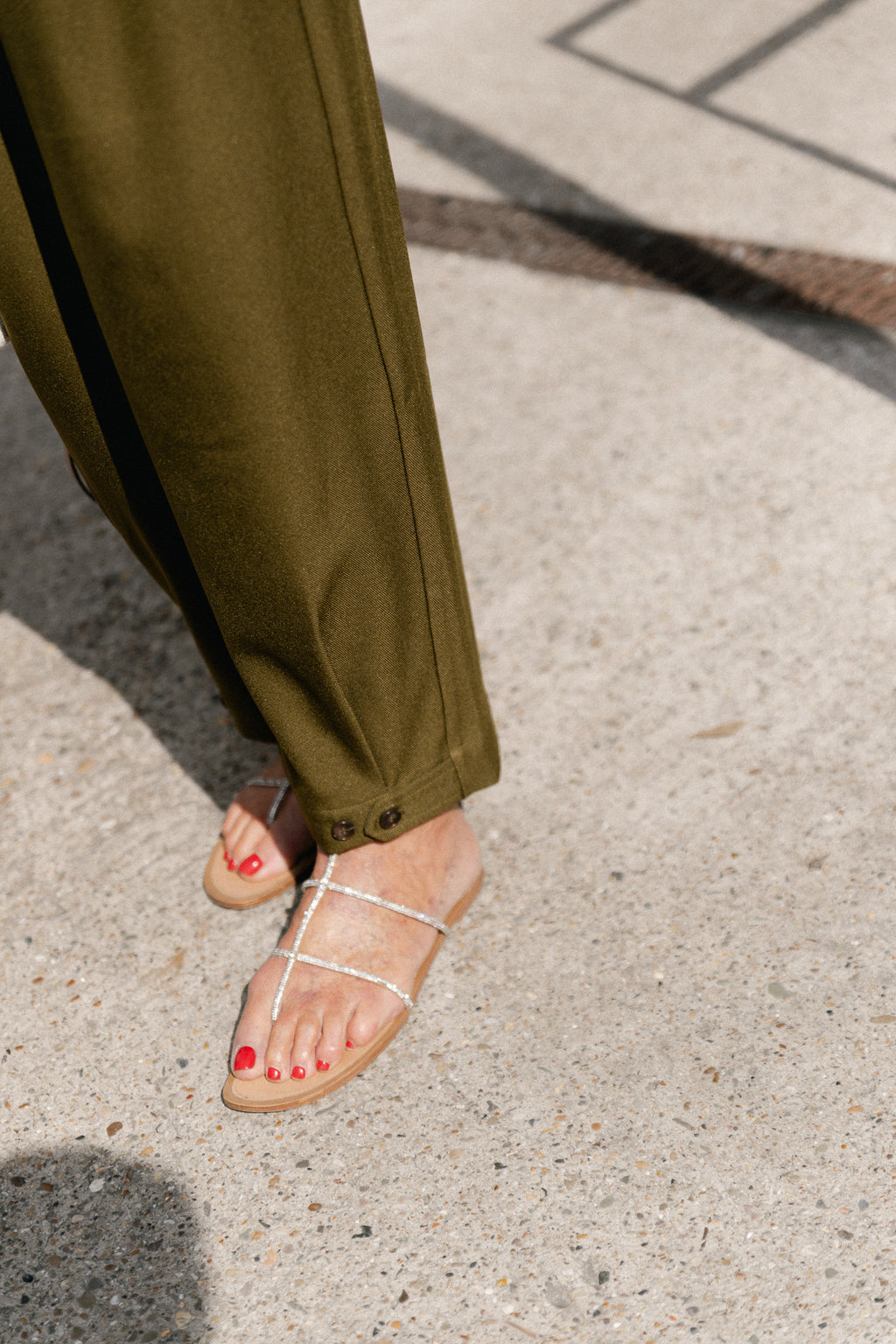 YASColera MW ankle pants dark olive