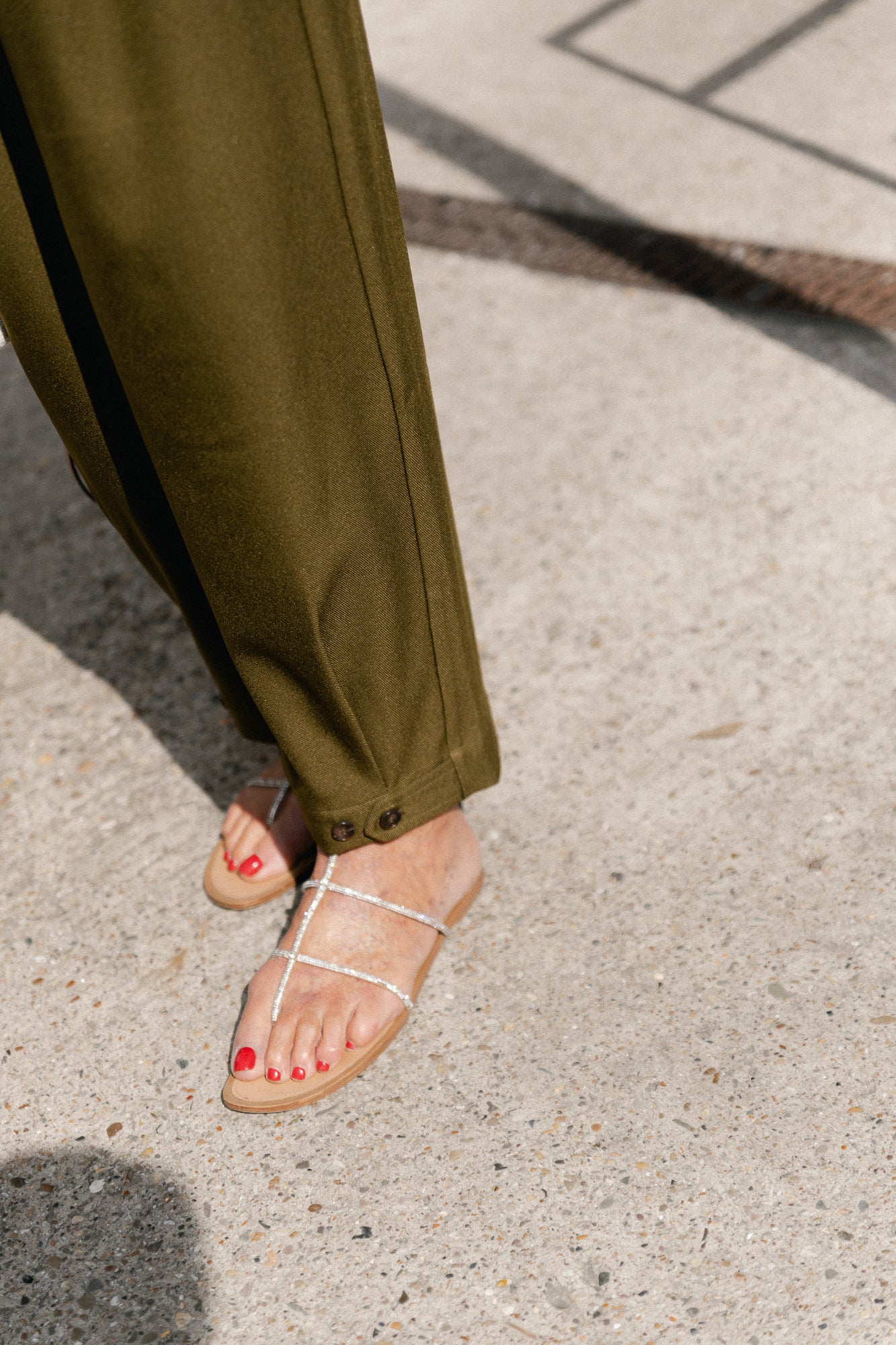YASColera MW ankle pants dark olive