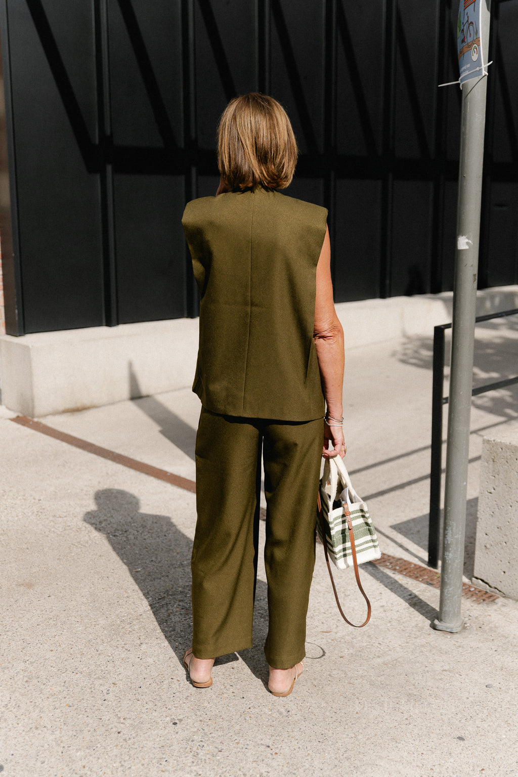 YASColera waistcoat dark olive
