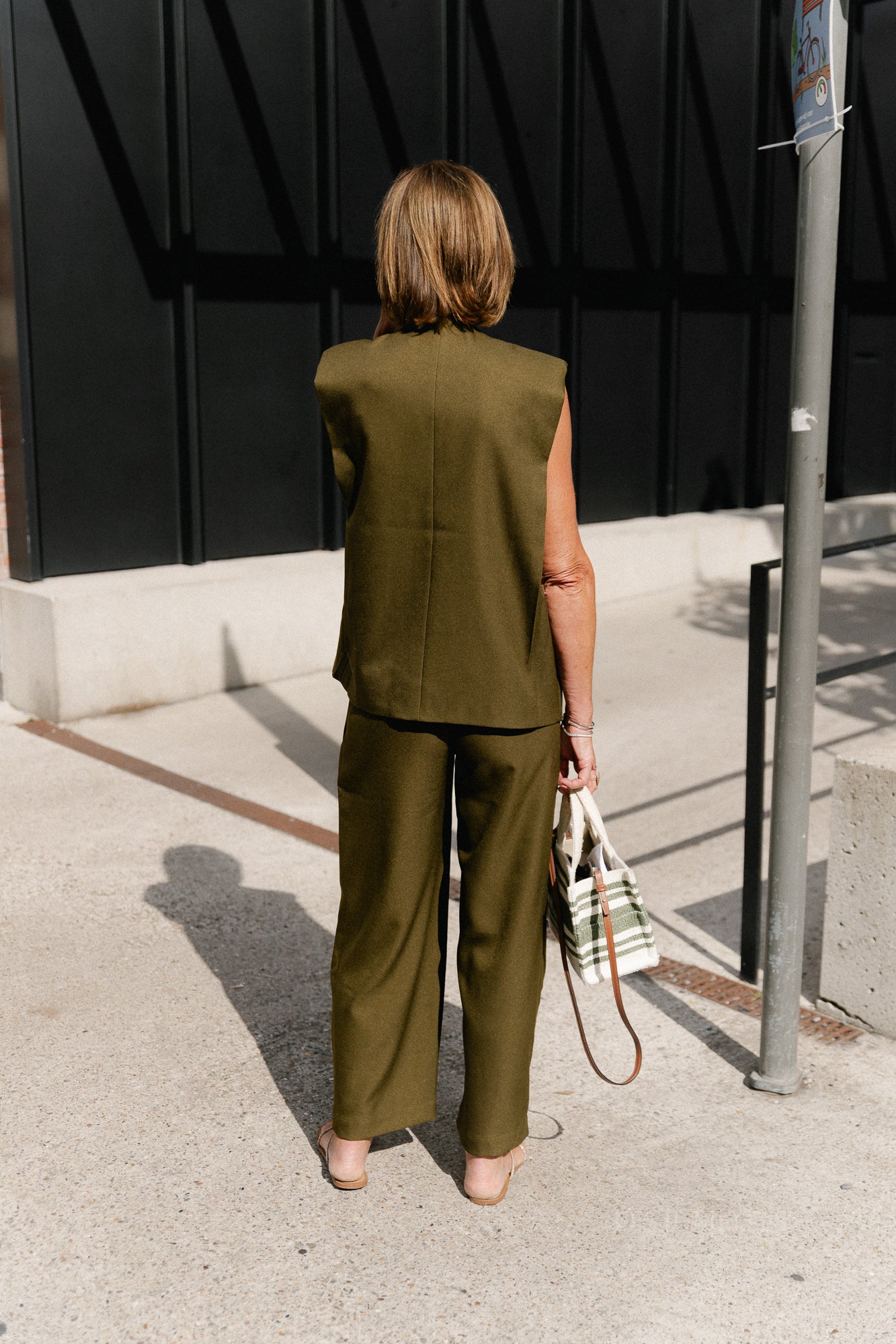YASColera waistcoat dark olive