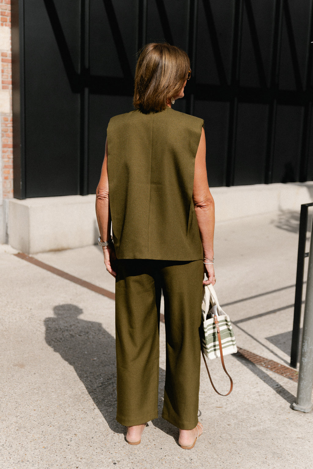 YASColera waistcoat dark olive