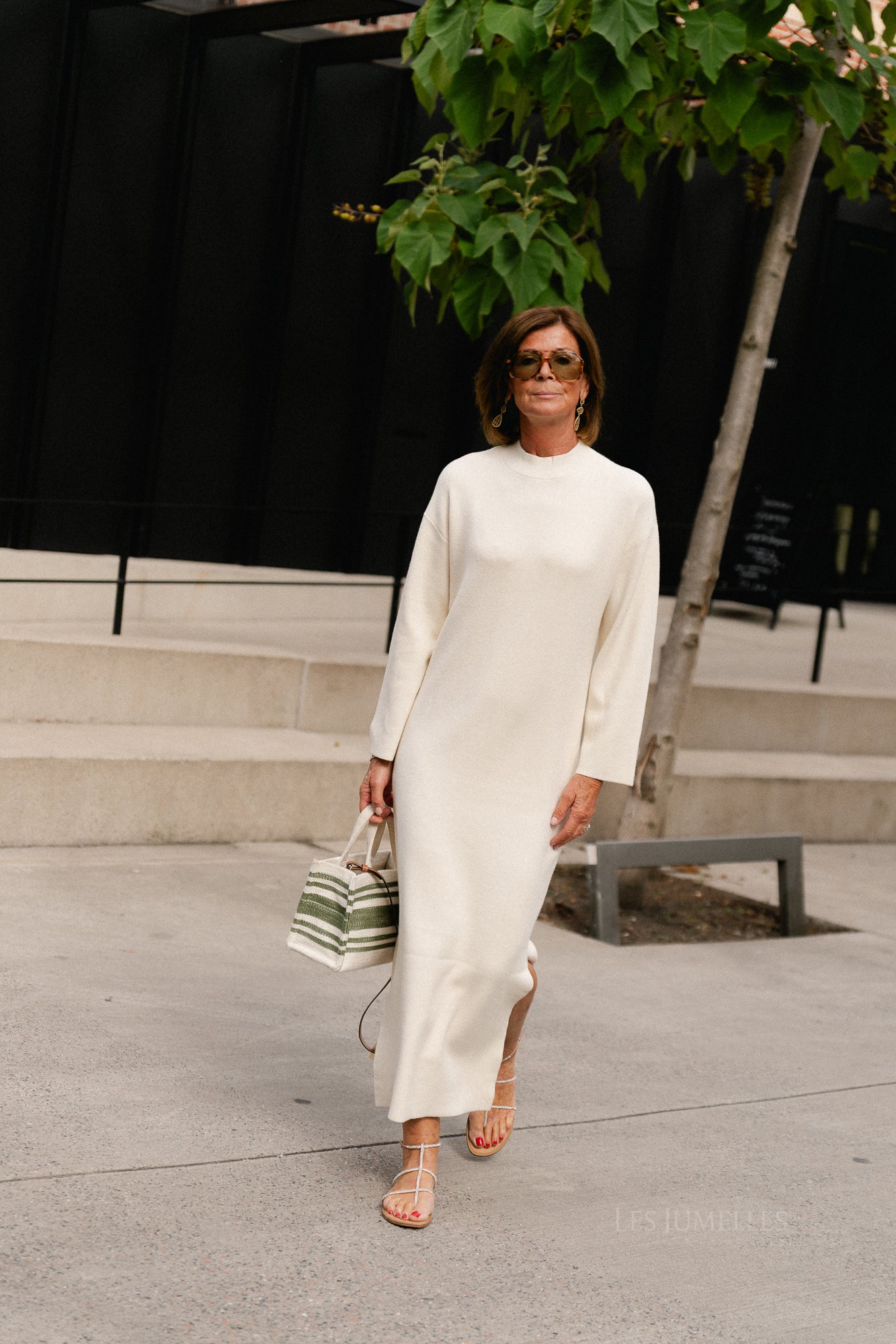 YASElma LS long knit dress birch