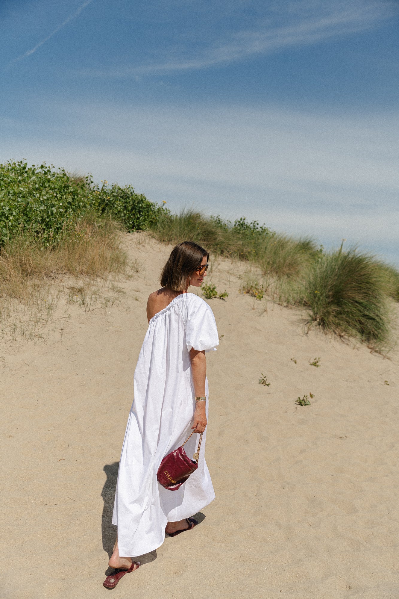 Robe Fran une épaule blanche