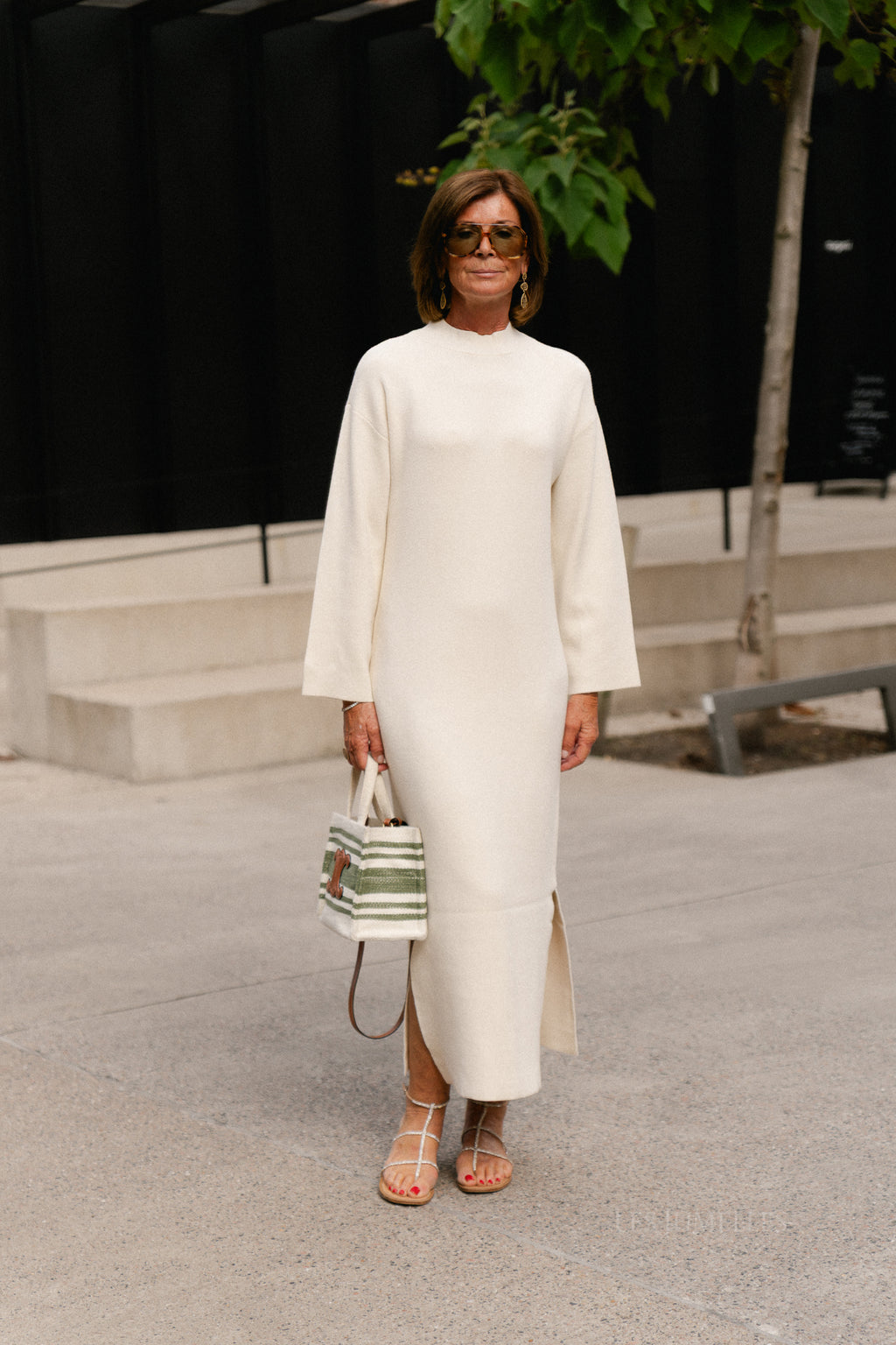 YASElma LS long knit dress birch