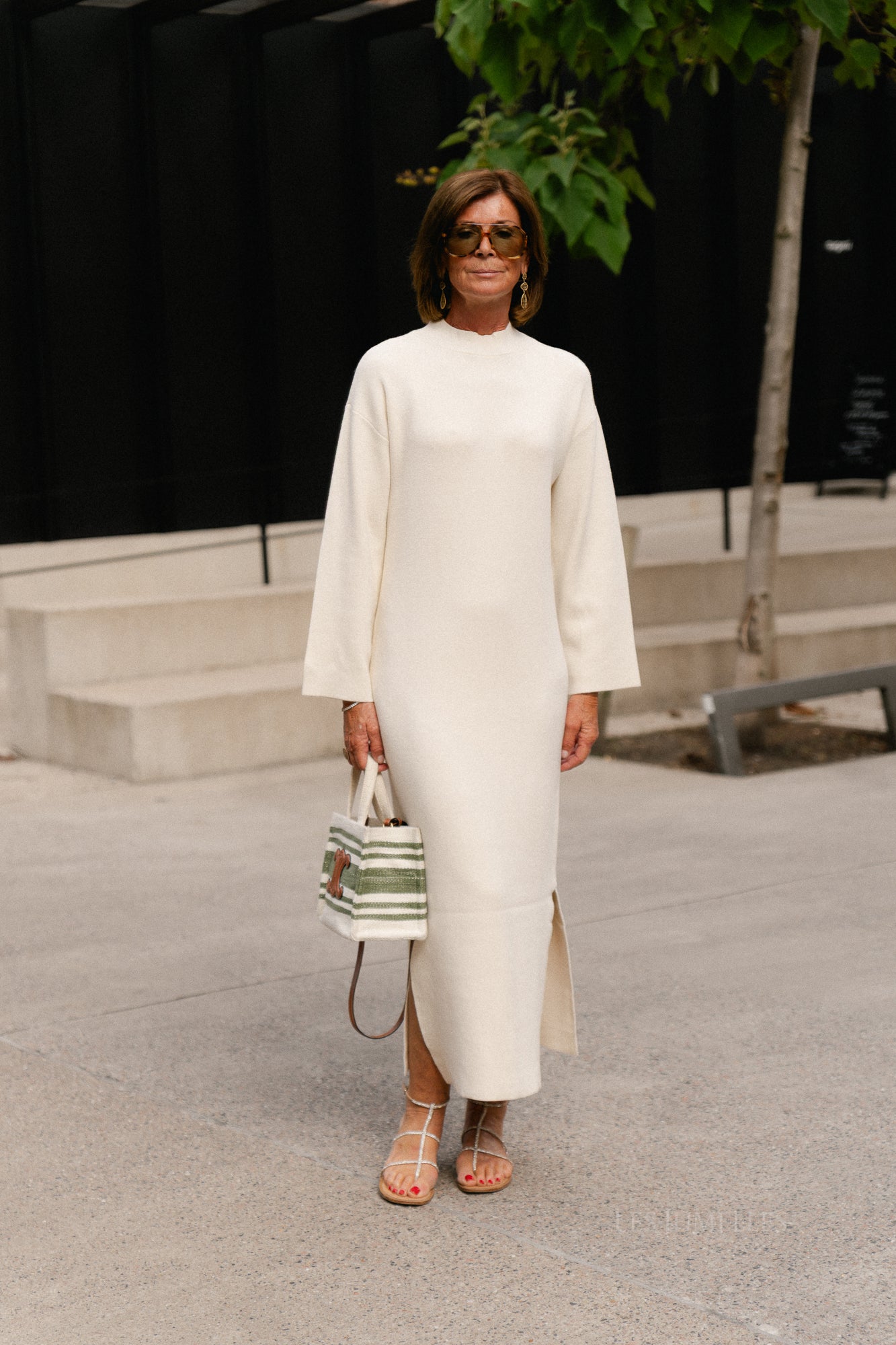 YASElma LS long knit dress birch