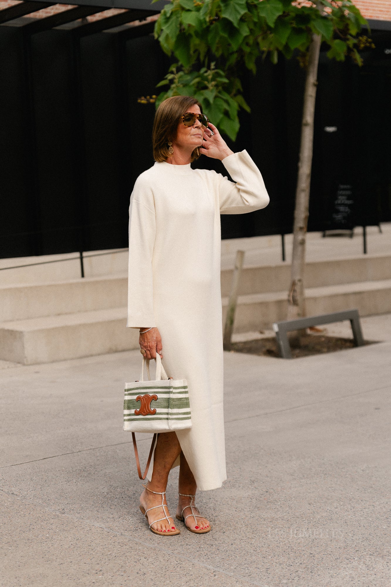 YASElma LS long knit dress birch