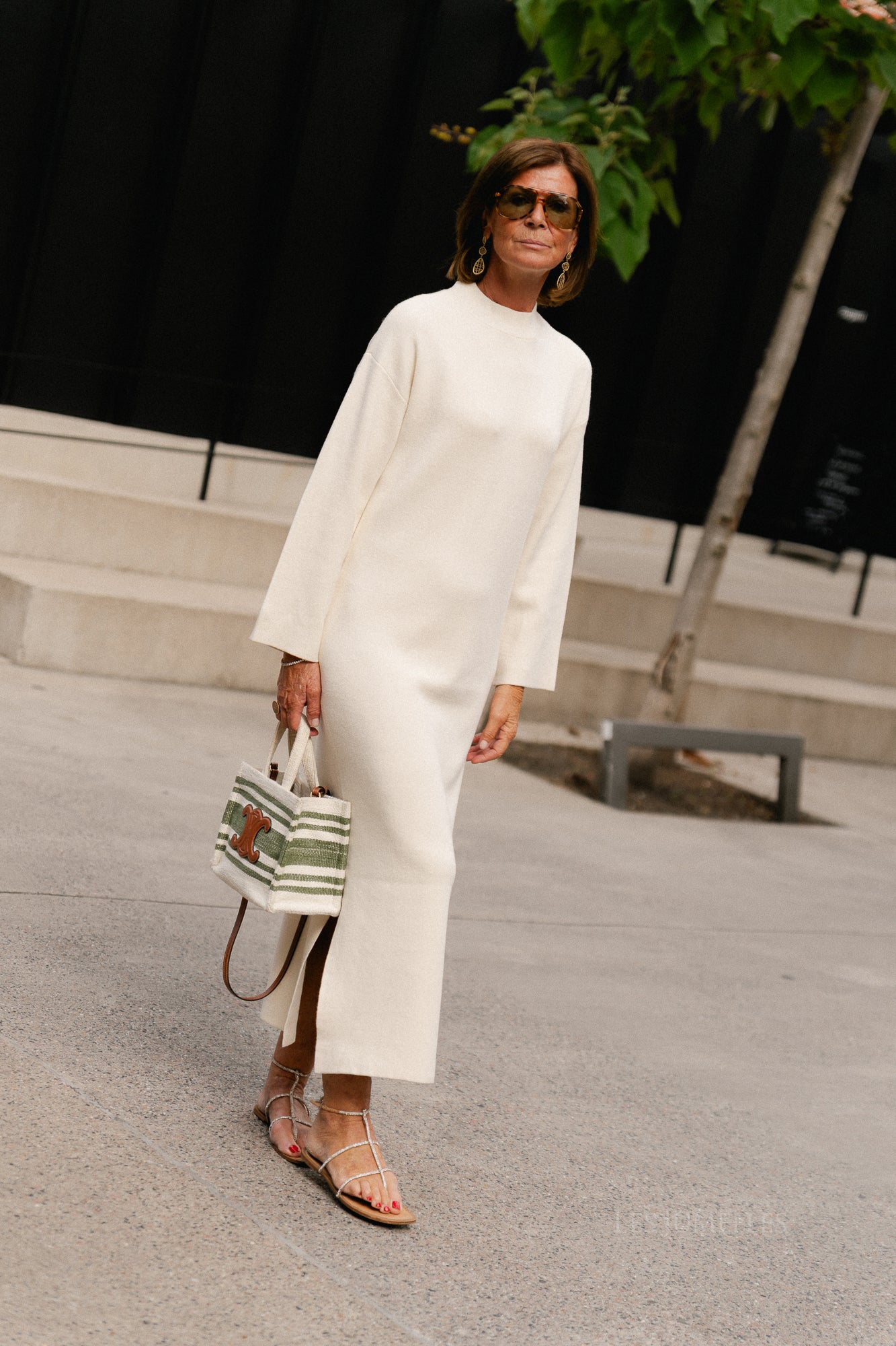 YASElma LS long knit dress birch