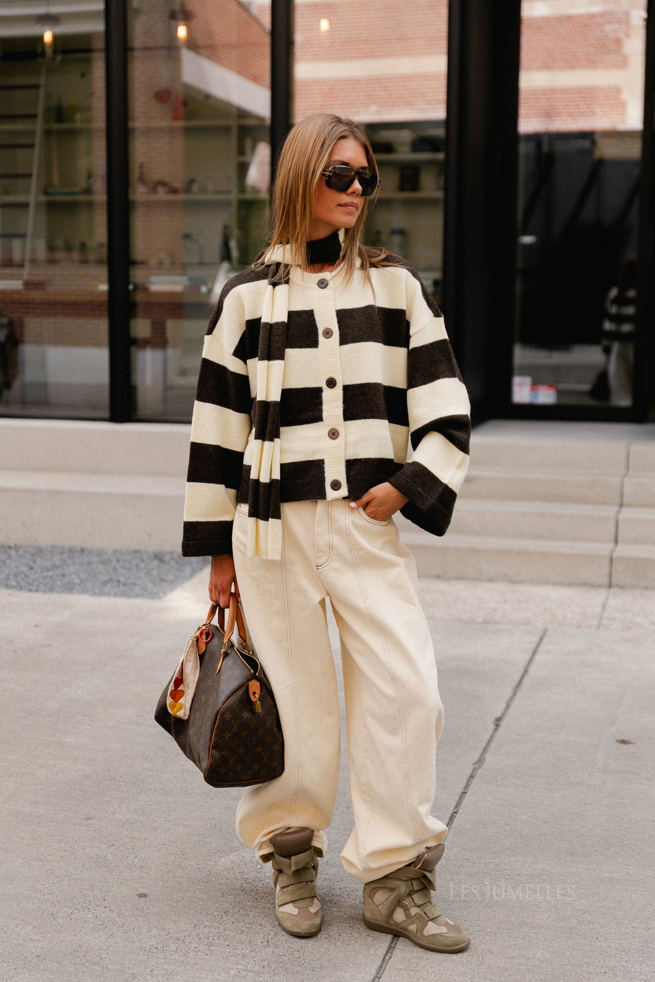 Indy cardigan hot fudge stripe
