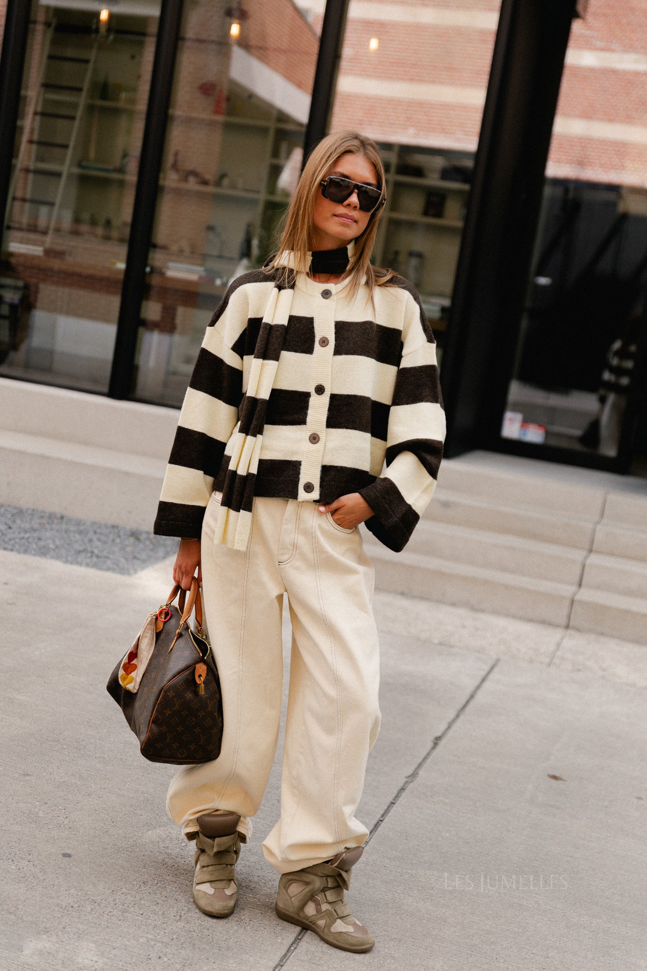 Arden barrel pants almond oil