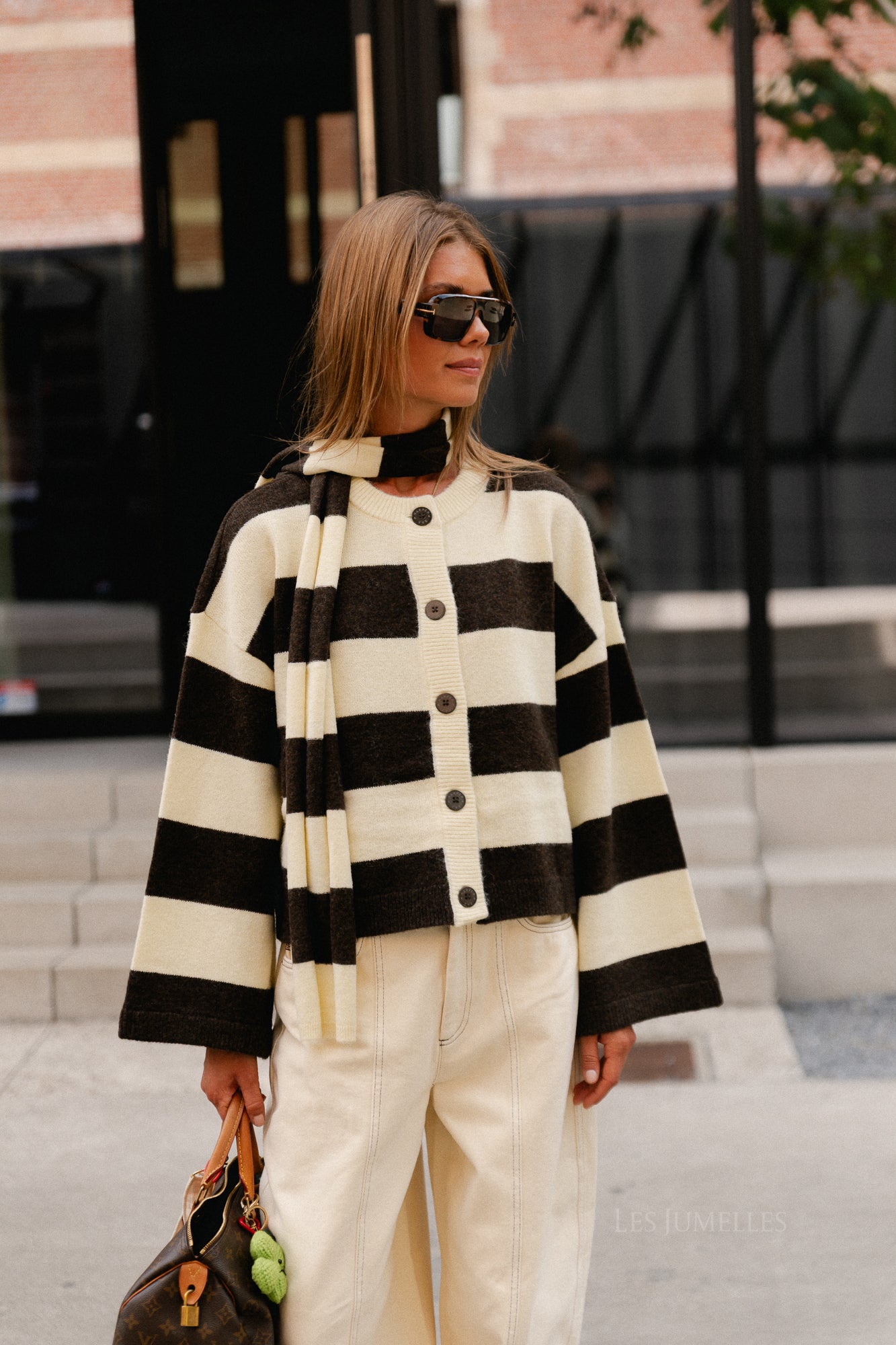 Indy cardigan hot fudge stripe