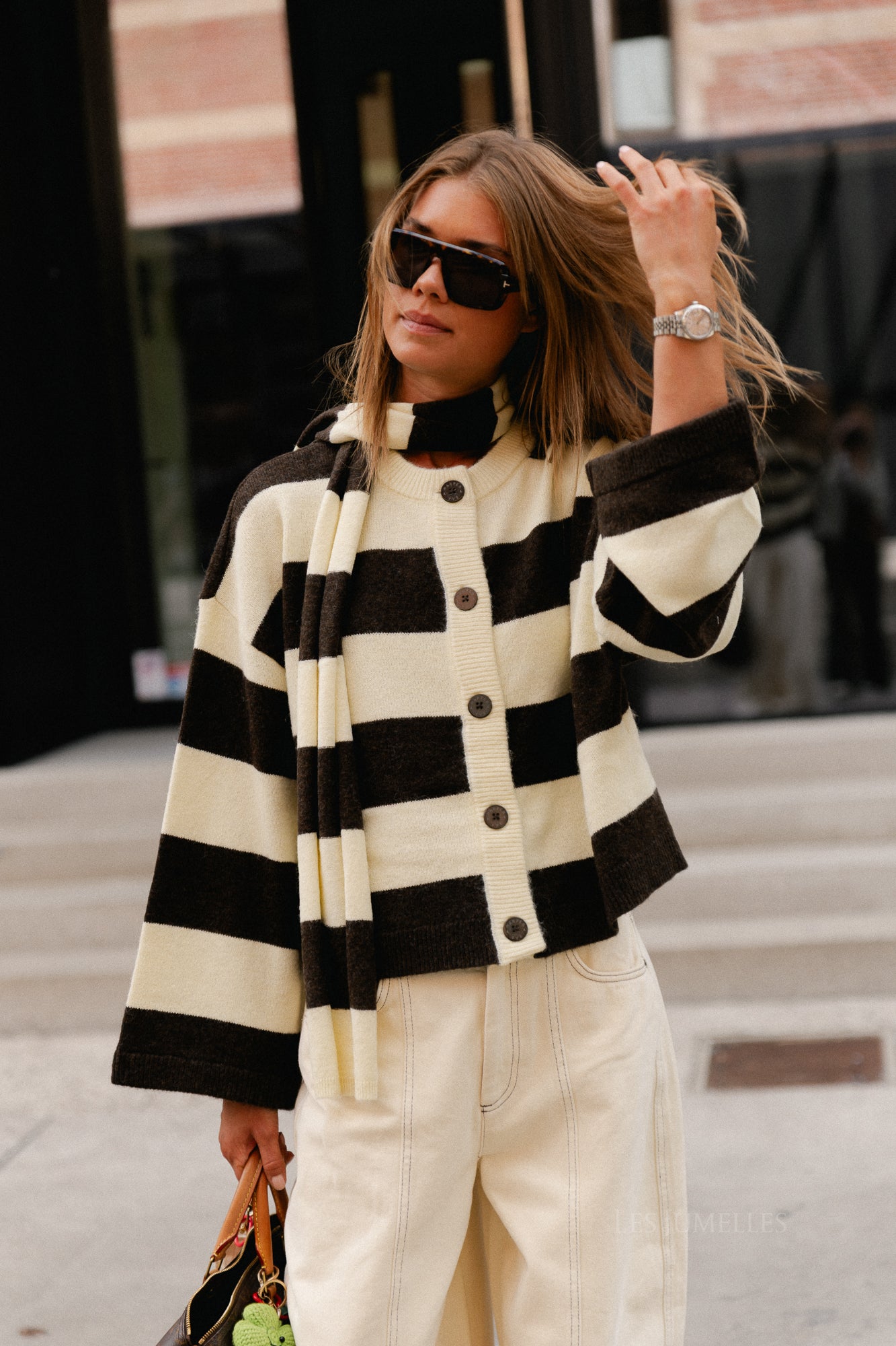 Indy cardigan hot fudge stripe