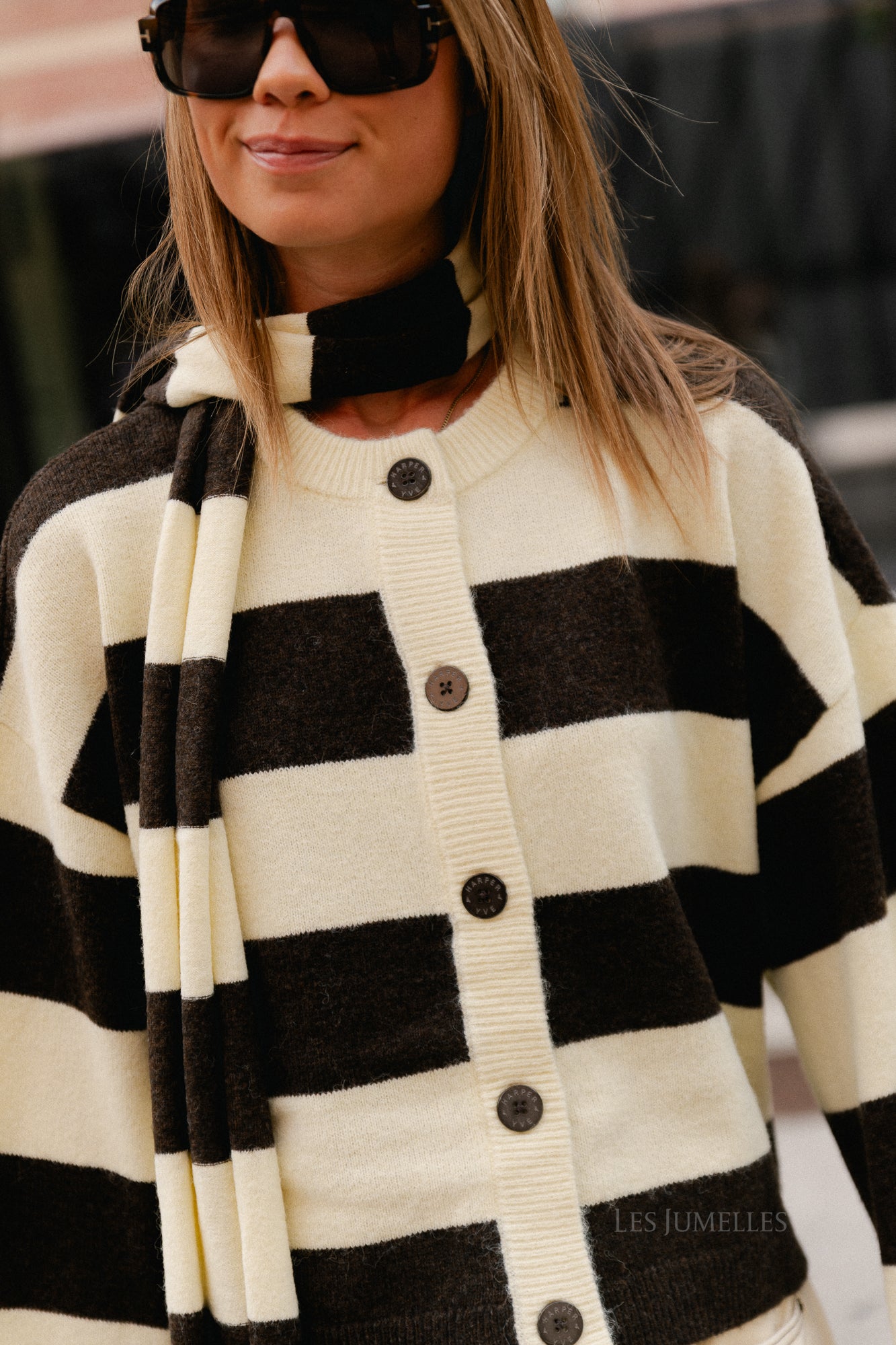 Indy cardigan hot fudge stripe