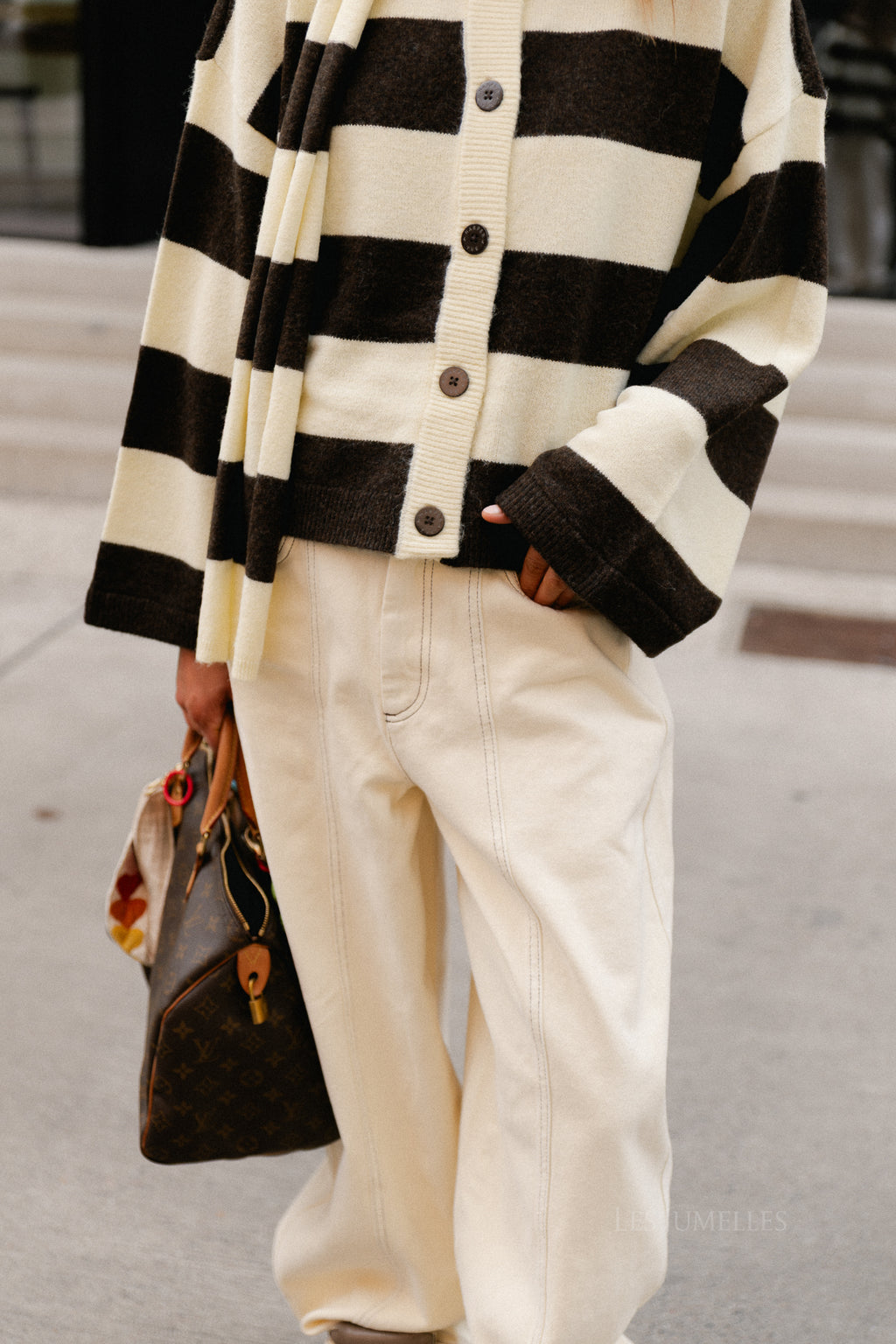 Indy cardigan hot fudge stripe