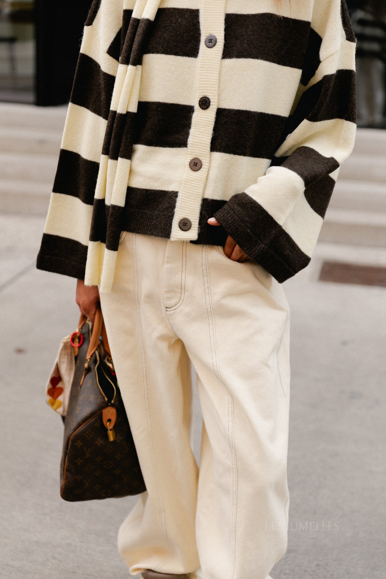 Indy cardigan hot fudge stripe