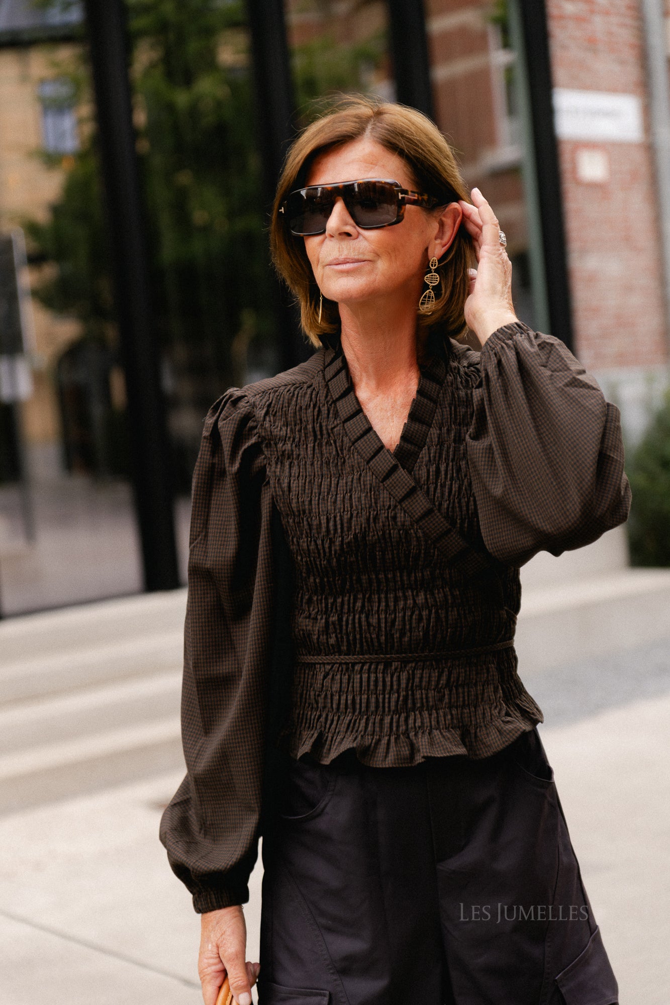 Debby longsleeve blouse hot fudge
