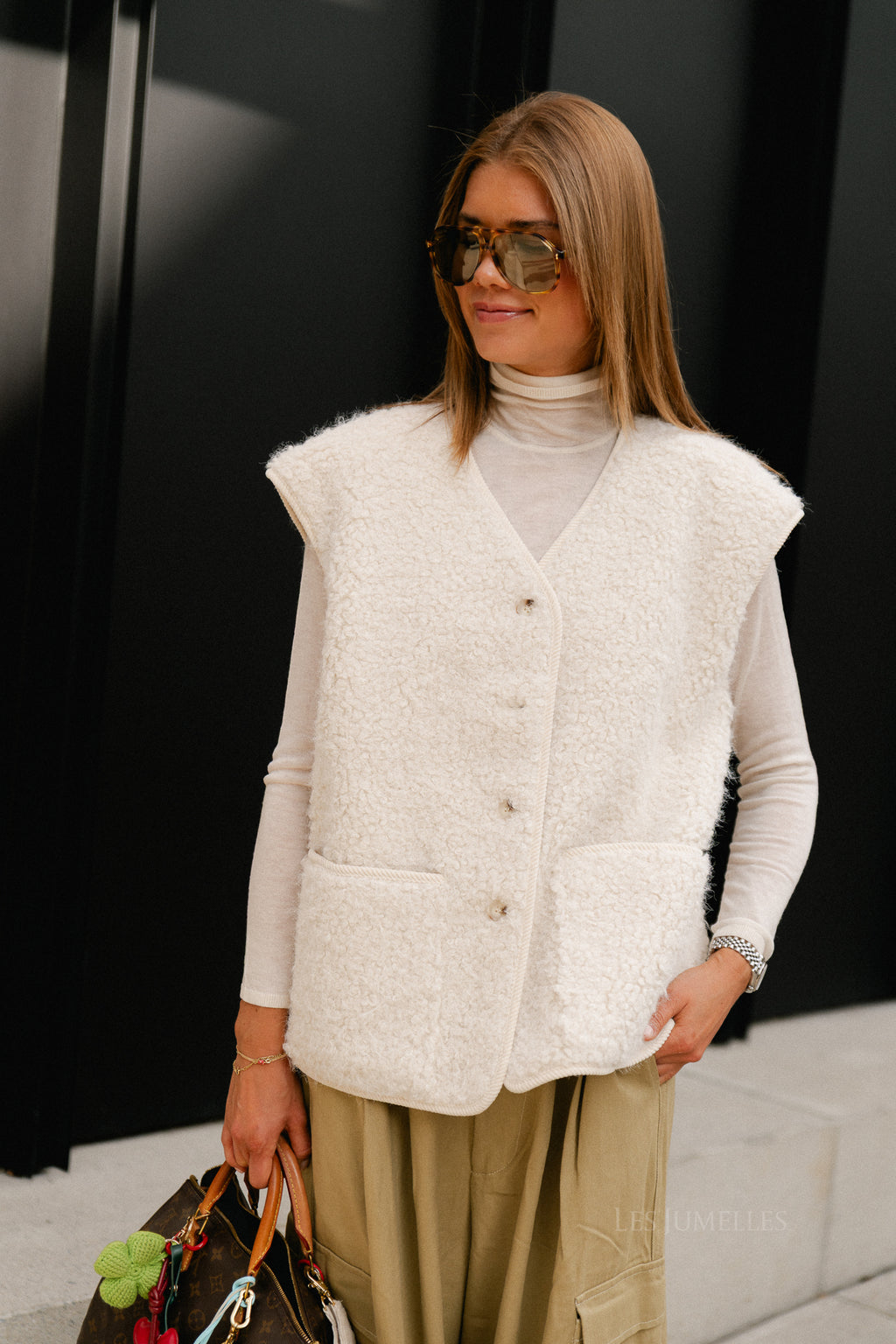 OBJIduna LO waistcoat white sand