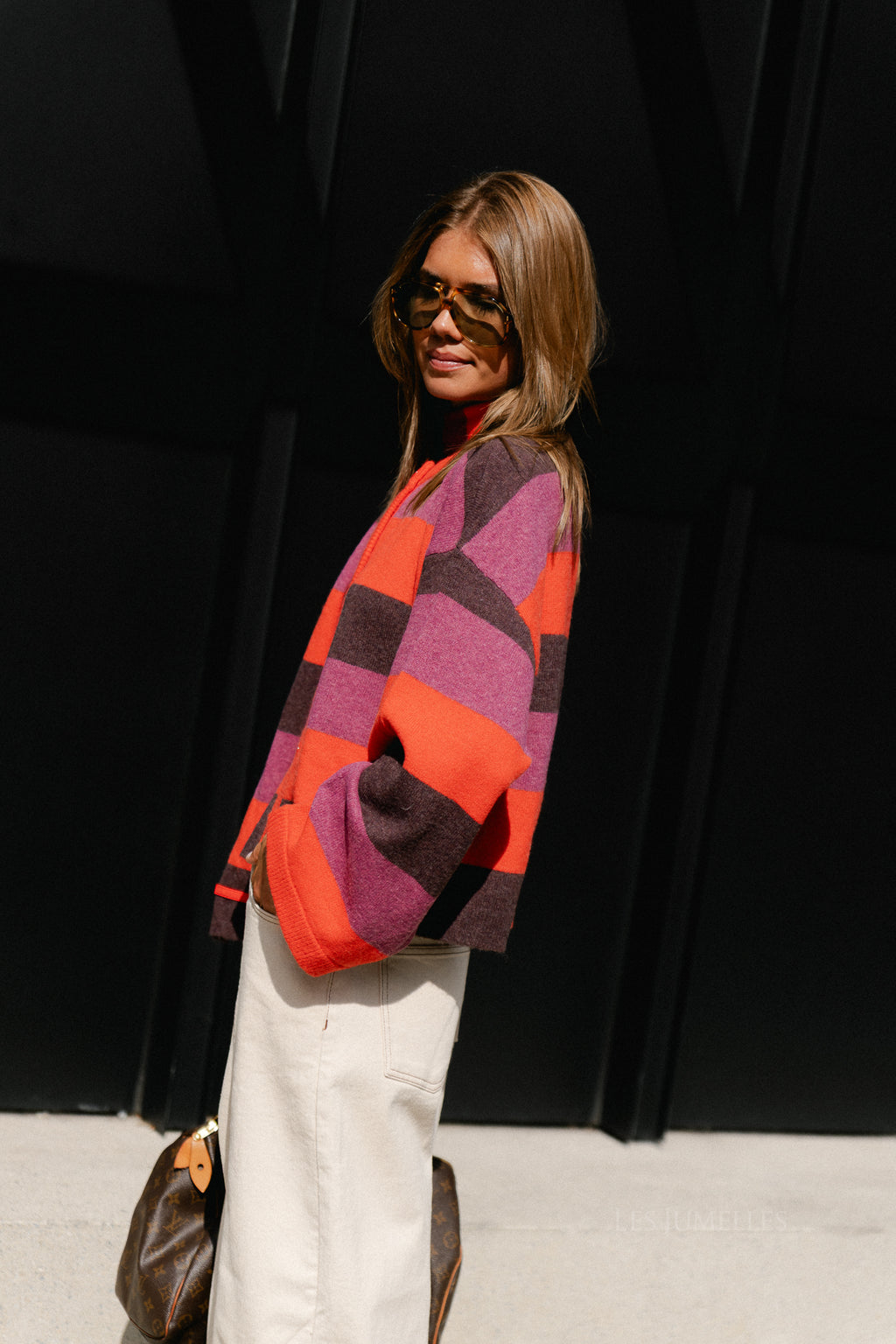 Indy cardigan paprika stripe
