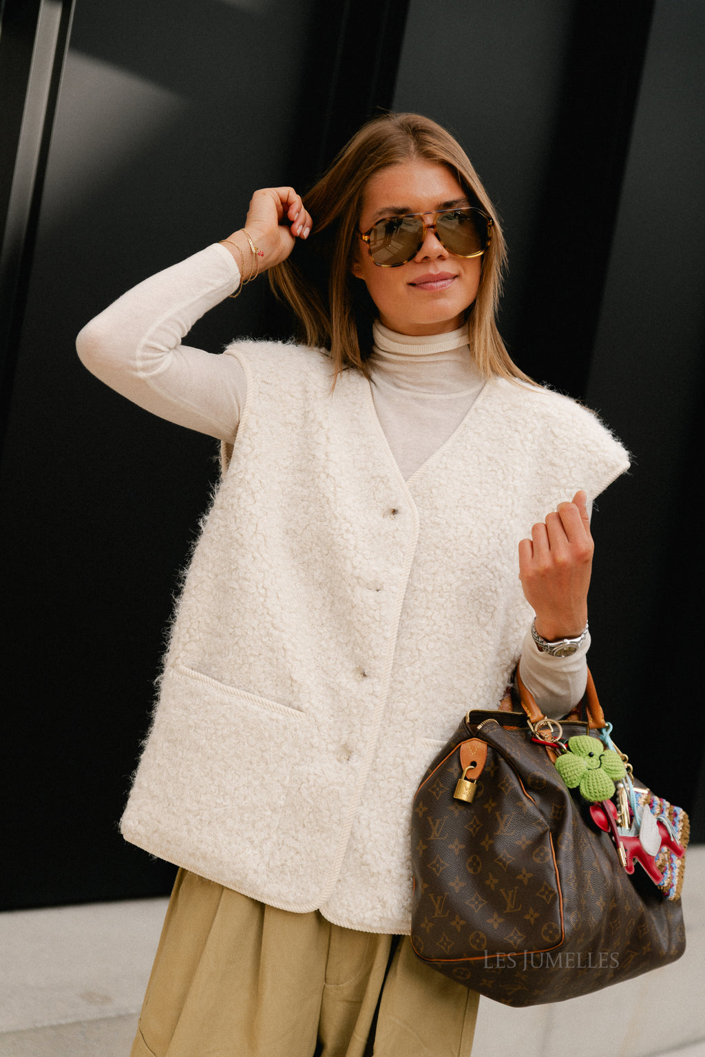 OBJIduna LO waistcoat white sand