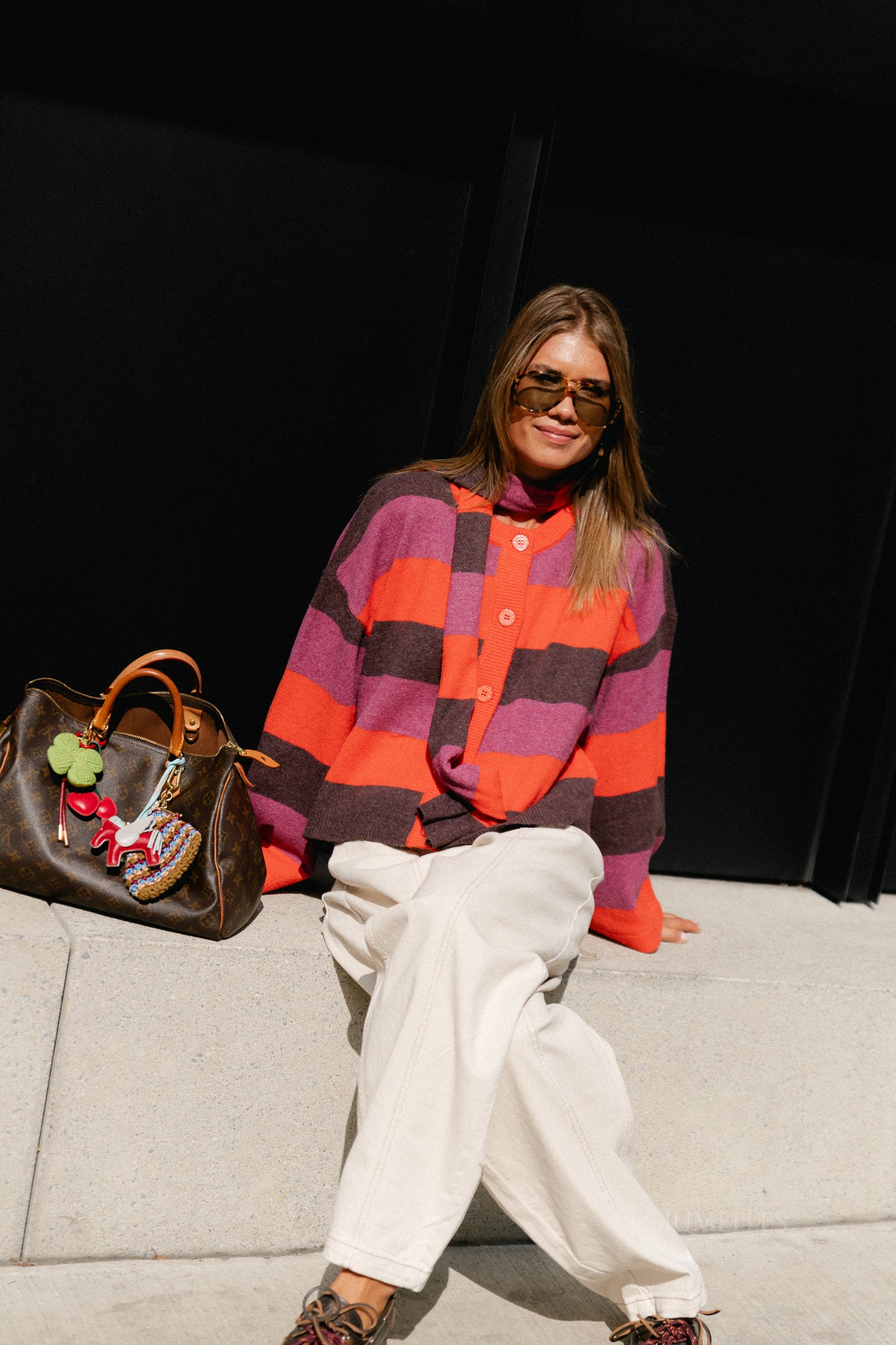 Indy cardigan paprika stripe
