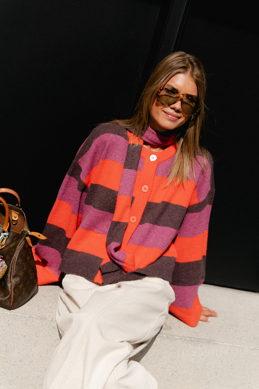 Indy cardigan paprika stripe